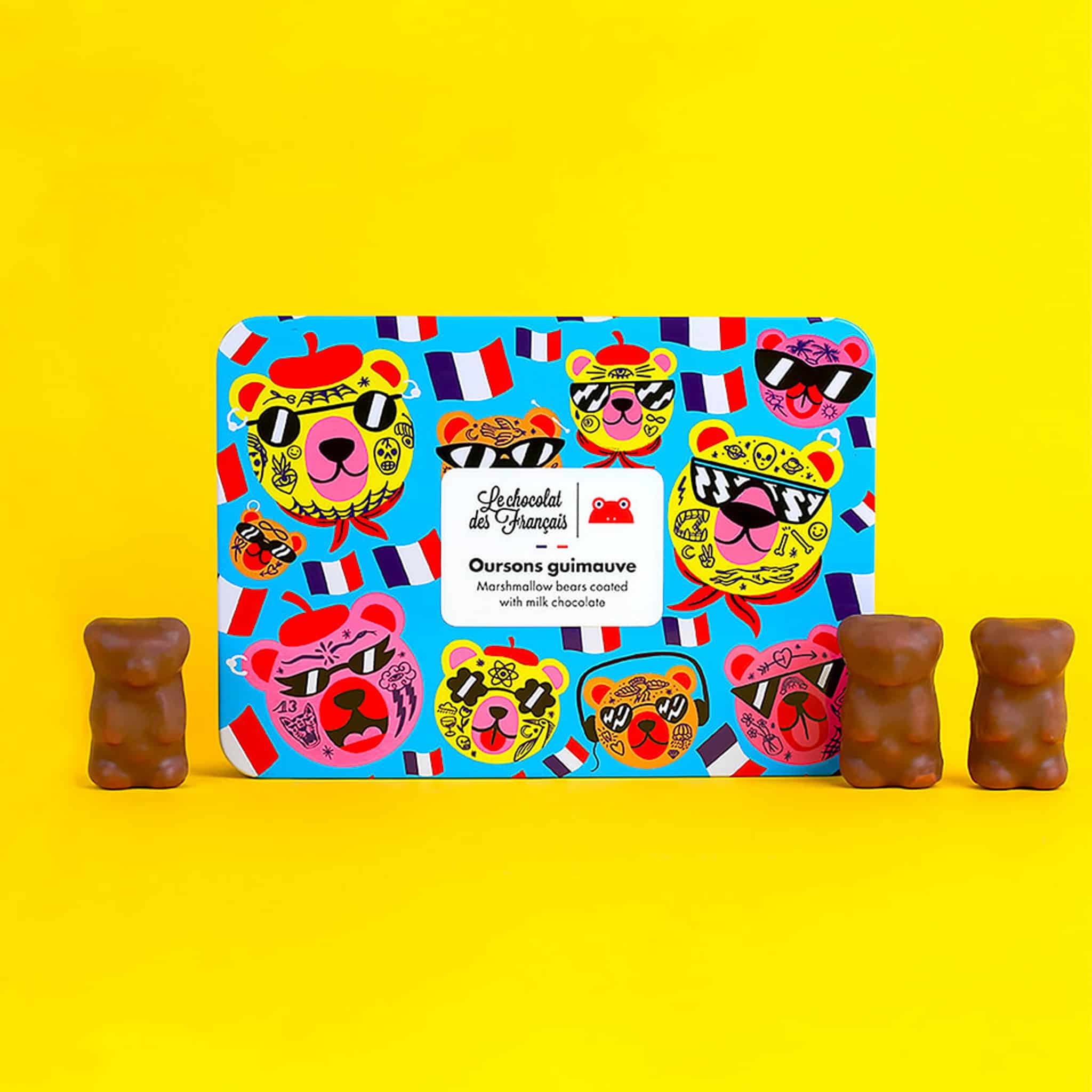Le Chocolat des Francais Set of 12 Milk Chocolate Covered Marshmallow Bears, 138g - Image 2