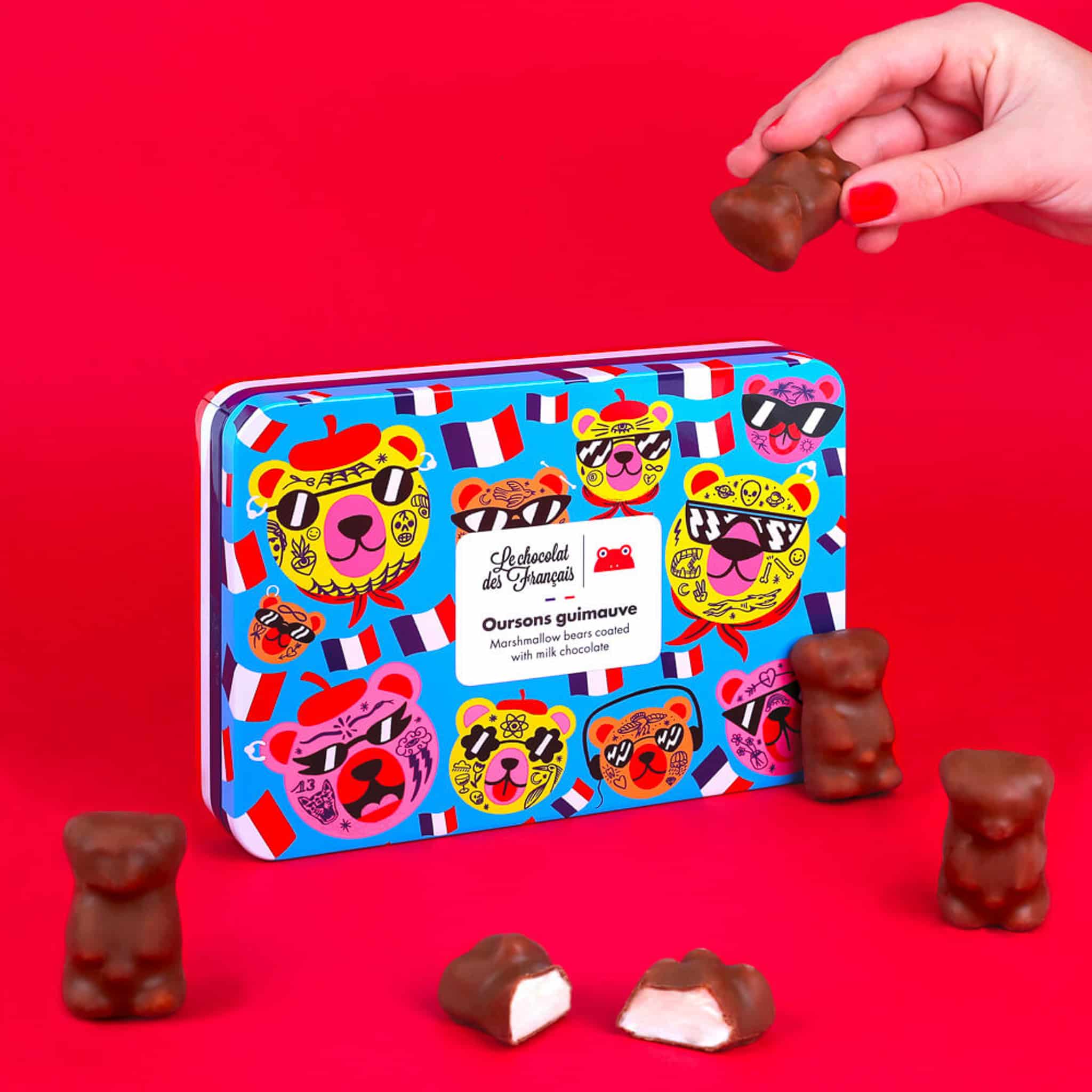 Le Chocolat des Francais Set of 12 Milk Chocolate Covered Marshmallow Bears, 138g - Image 3