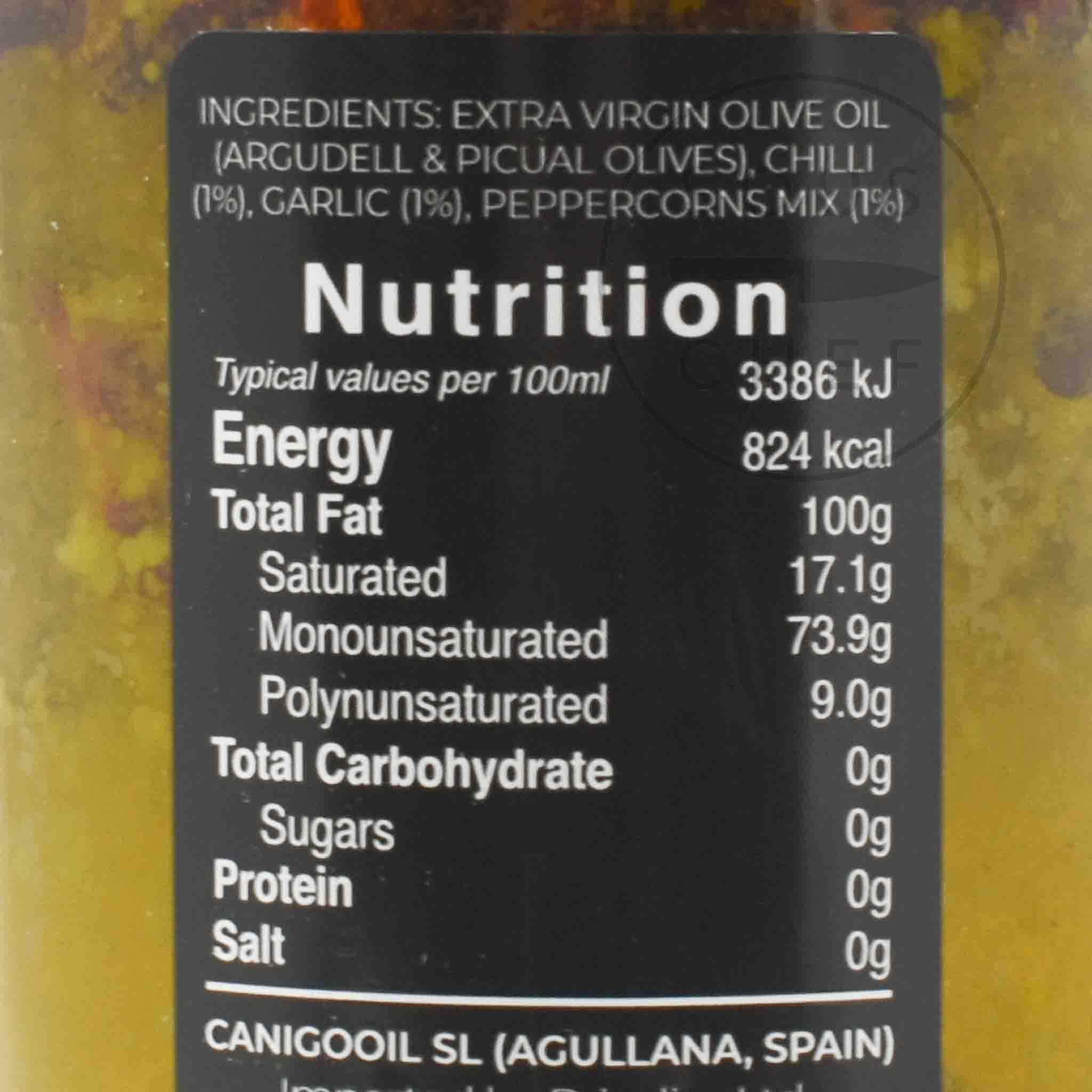 Llagrimes del Canigo Chilli, Garlic & Pepper Infused Olive Oil, 250ml - Image 2