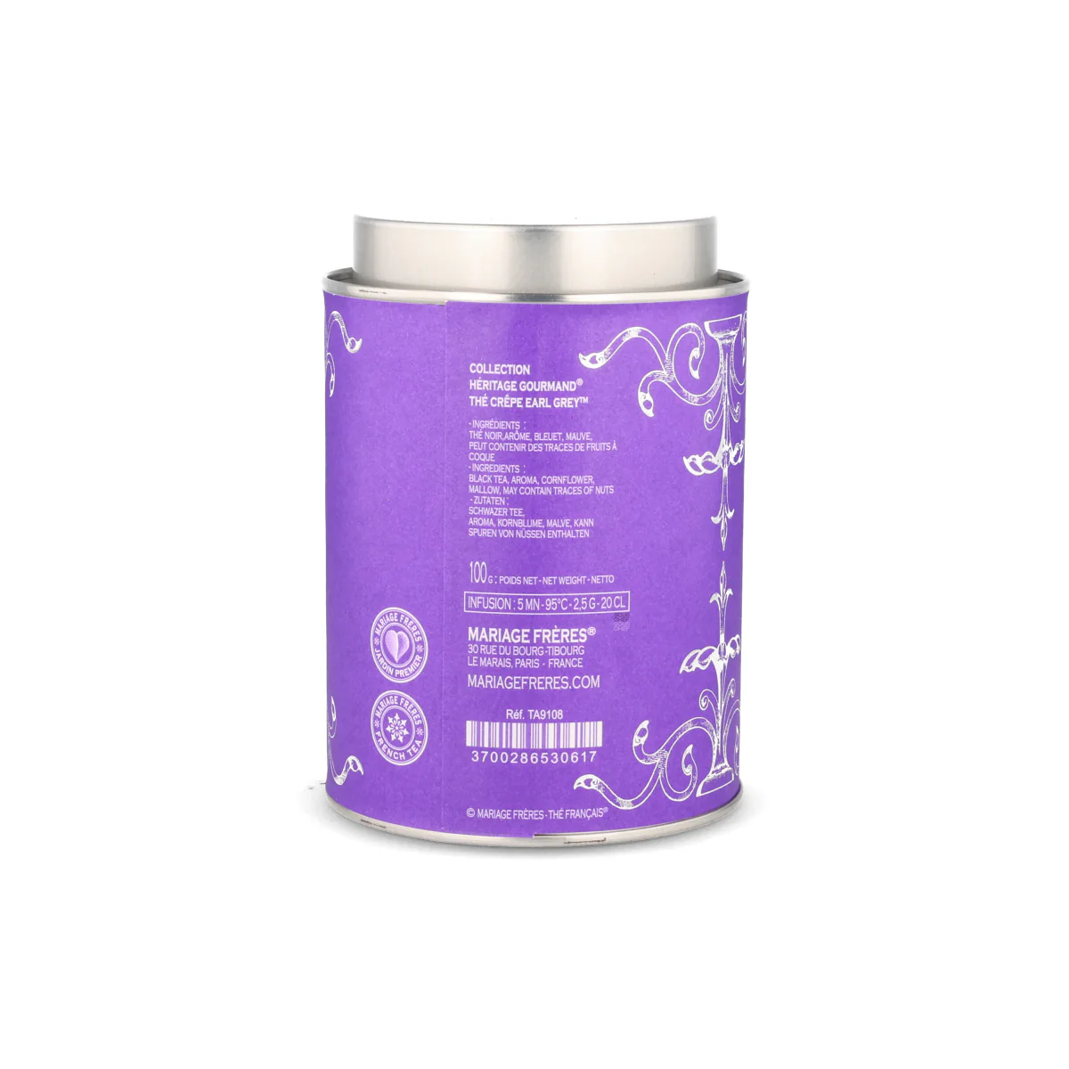 Mariage Freres Heritage Gourmand Crepe Earl Grey Black Loose Tea, 100g - Image 4