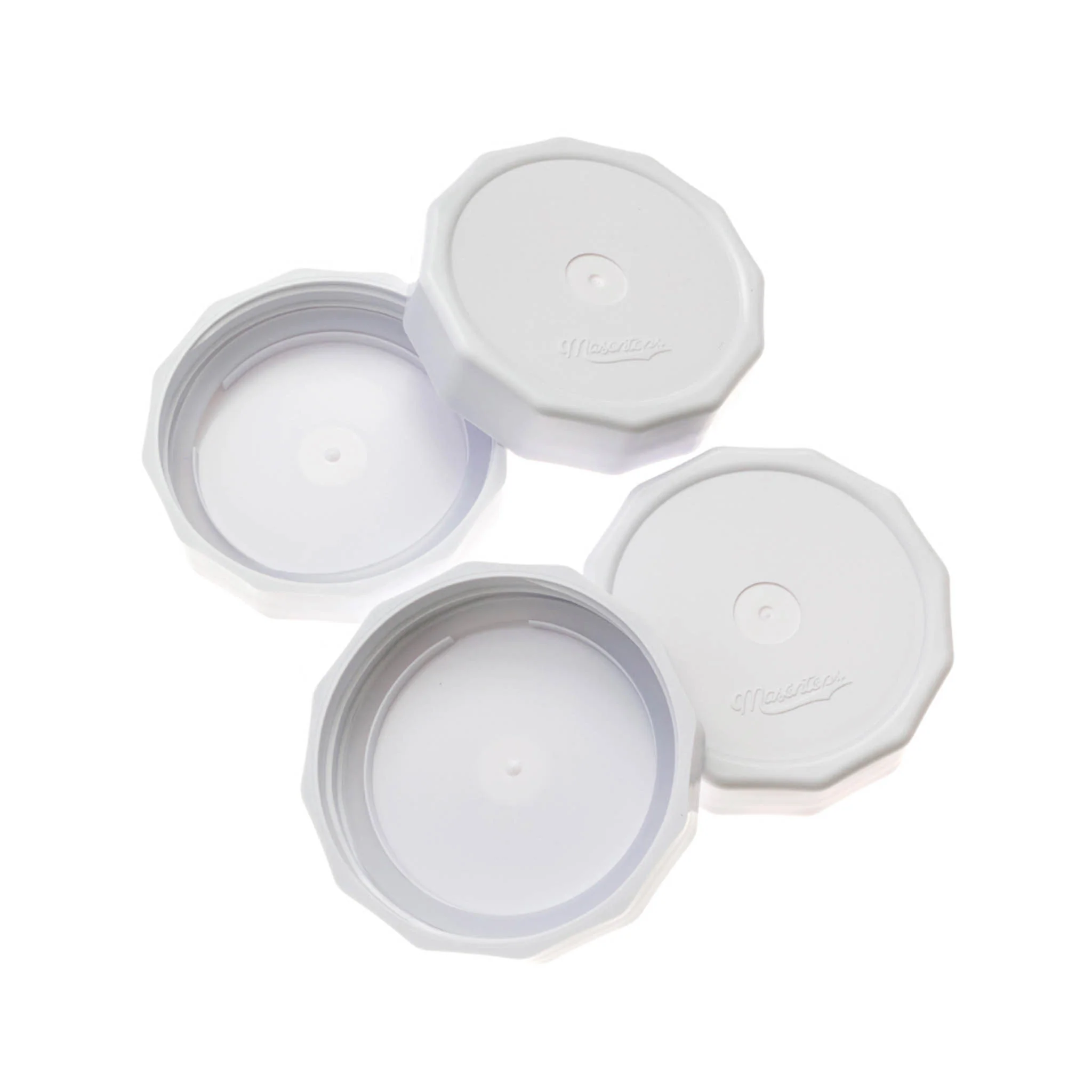 Masontops Wide Mouth Tough Tops, White Set of 4
