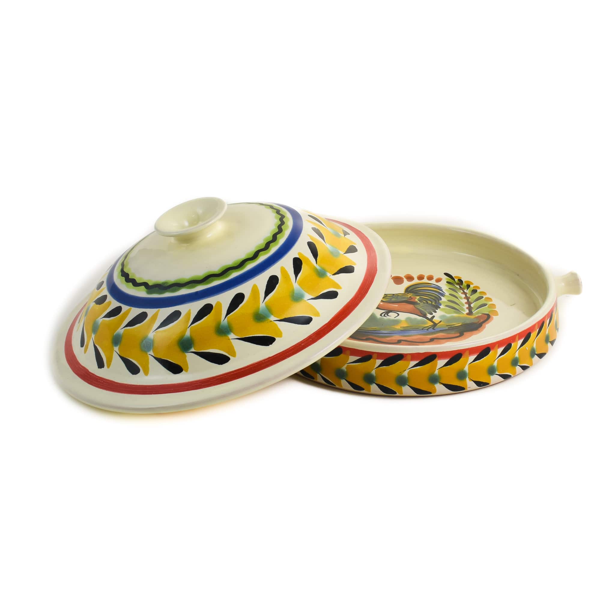 Mexican Hand Painted Rooster Tortilla Warmer, 22cm - Image 2