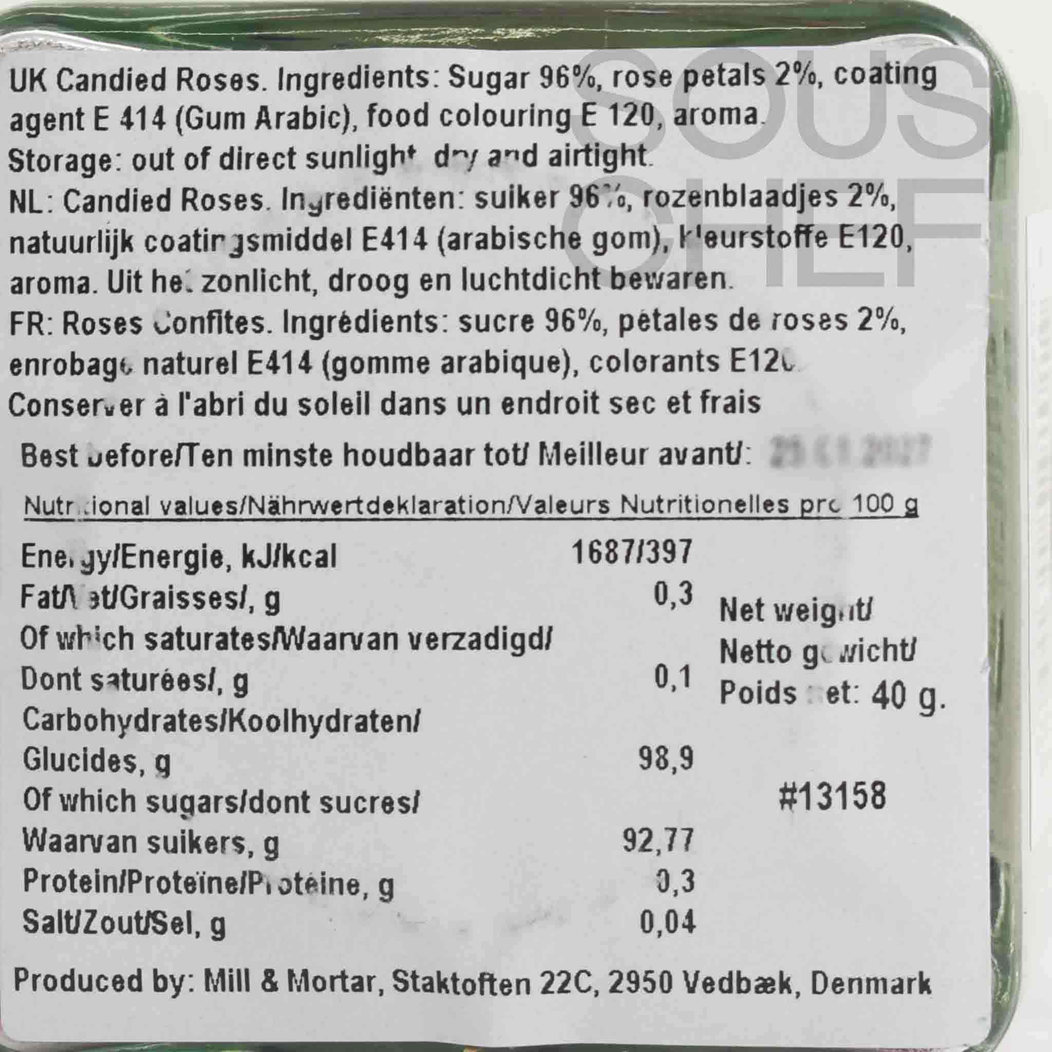 Mill & Mortar Crystallised Rose Pieces, 40g - Image 2