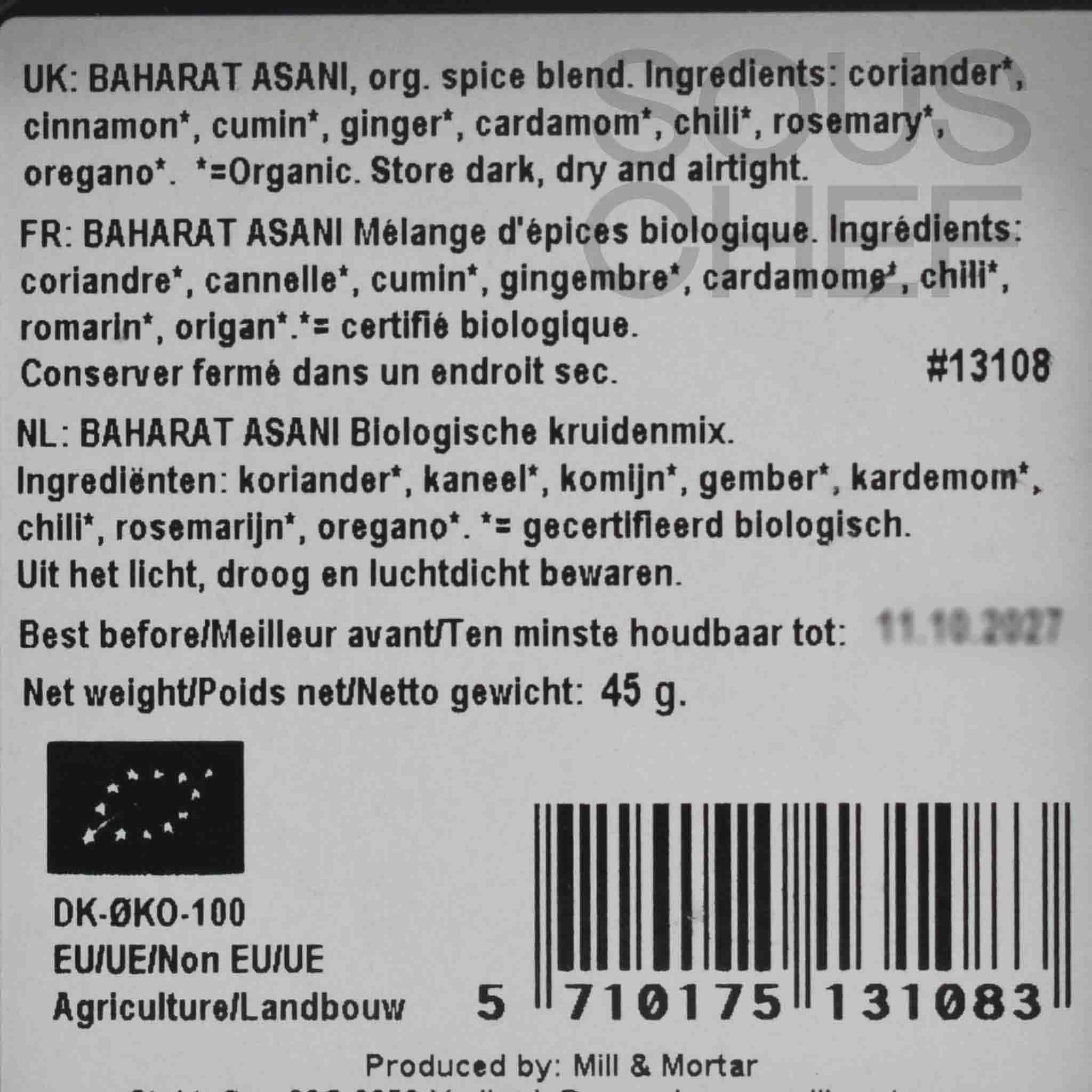 Mill & Mortar Organic Baharat Asani, 45g - Image 2