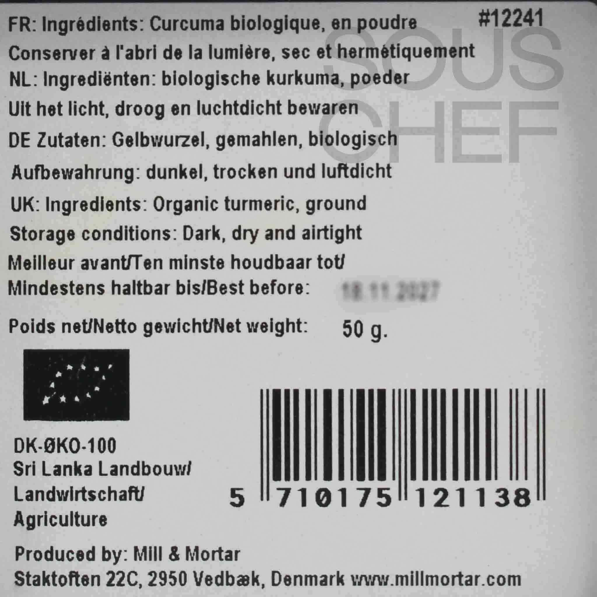 Mill & Mortar Organic Ground Turmeric, 50g - Image 2
