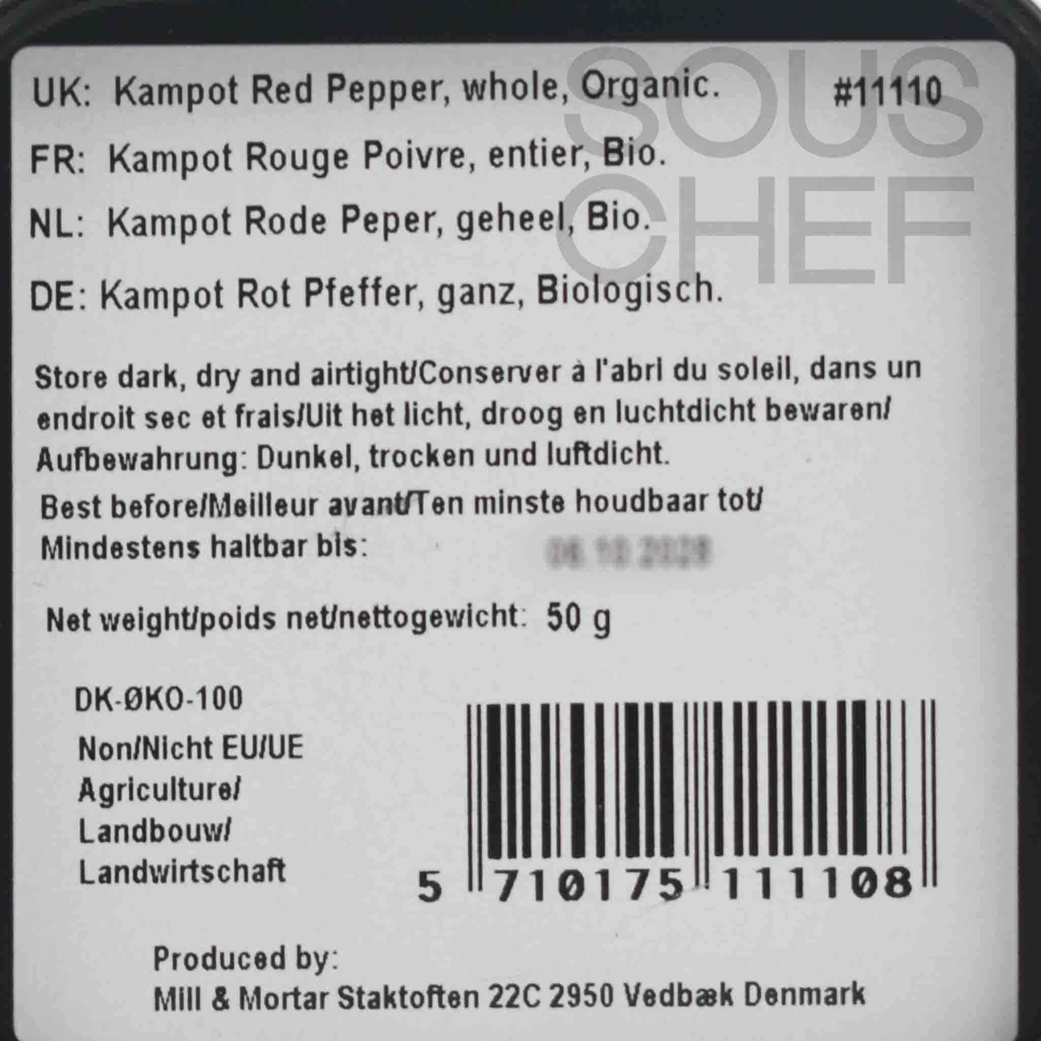Mill & Mortar Organic Kampot Red Peppercorn, 50g - Image 2