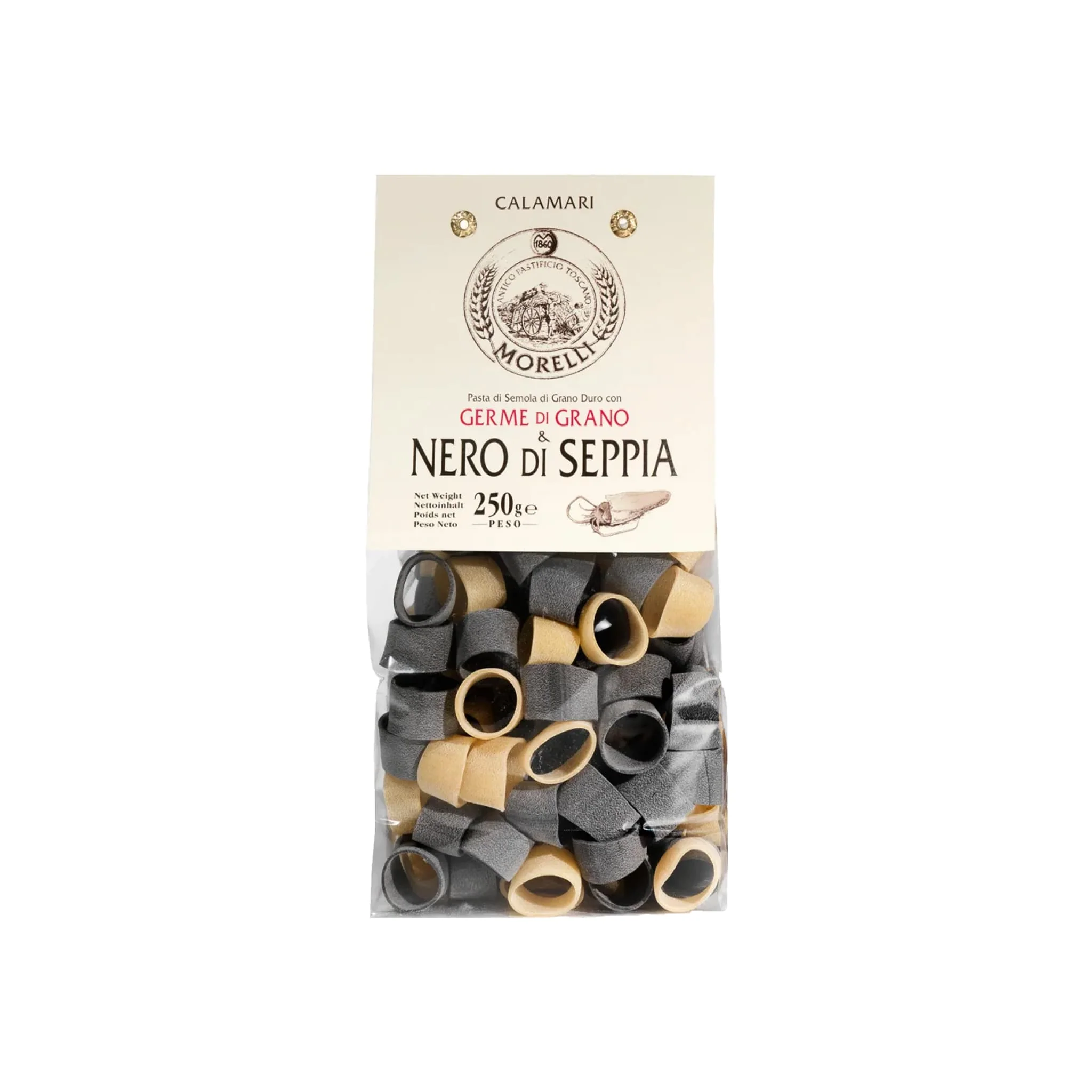 Morelli Black & White Squid Ink Calamari Pasta, 250g