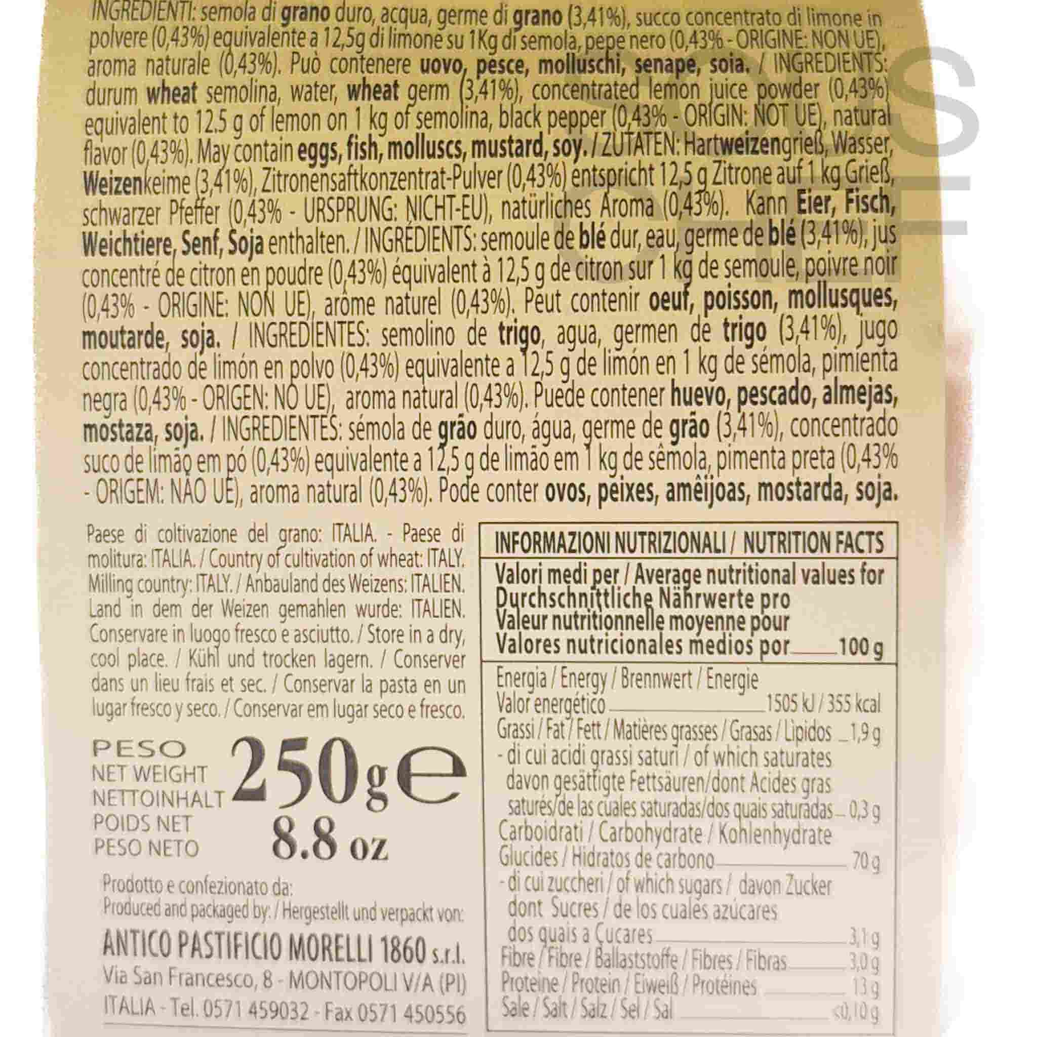 Morelli Lemon Pepper Linguine Pasta, 250g - Image 2