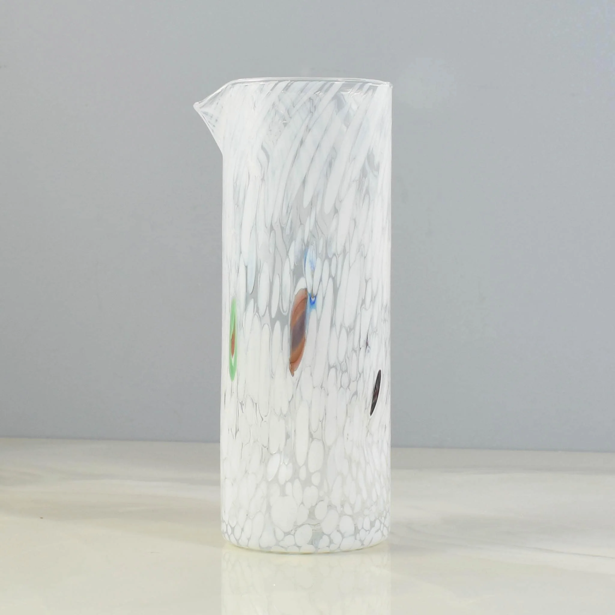 Murano Glass Tall Pitcher, White - Image 2