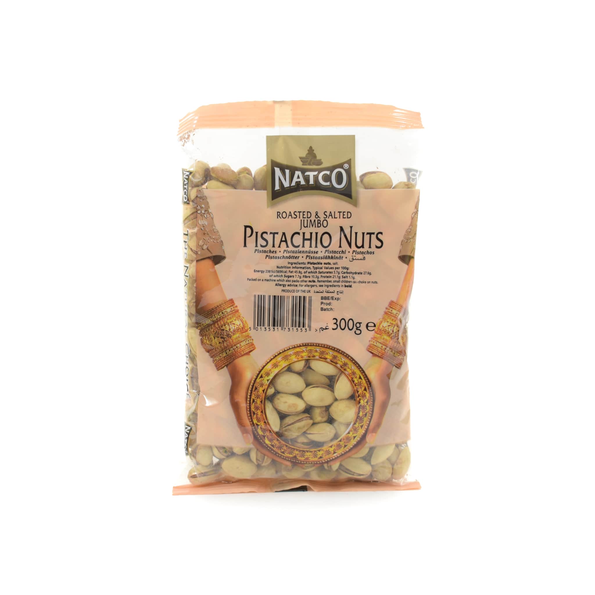 Natco Roasted & Salted Pistachios, 300g