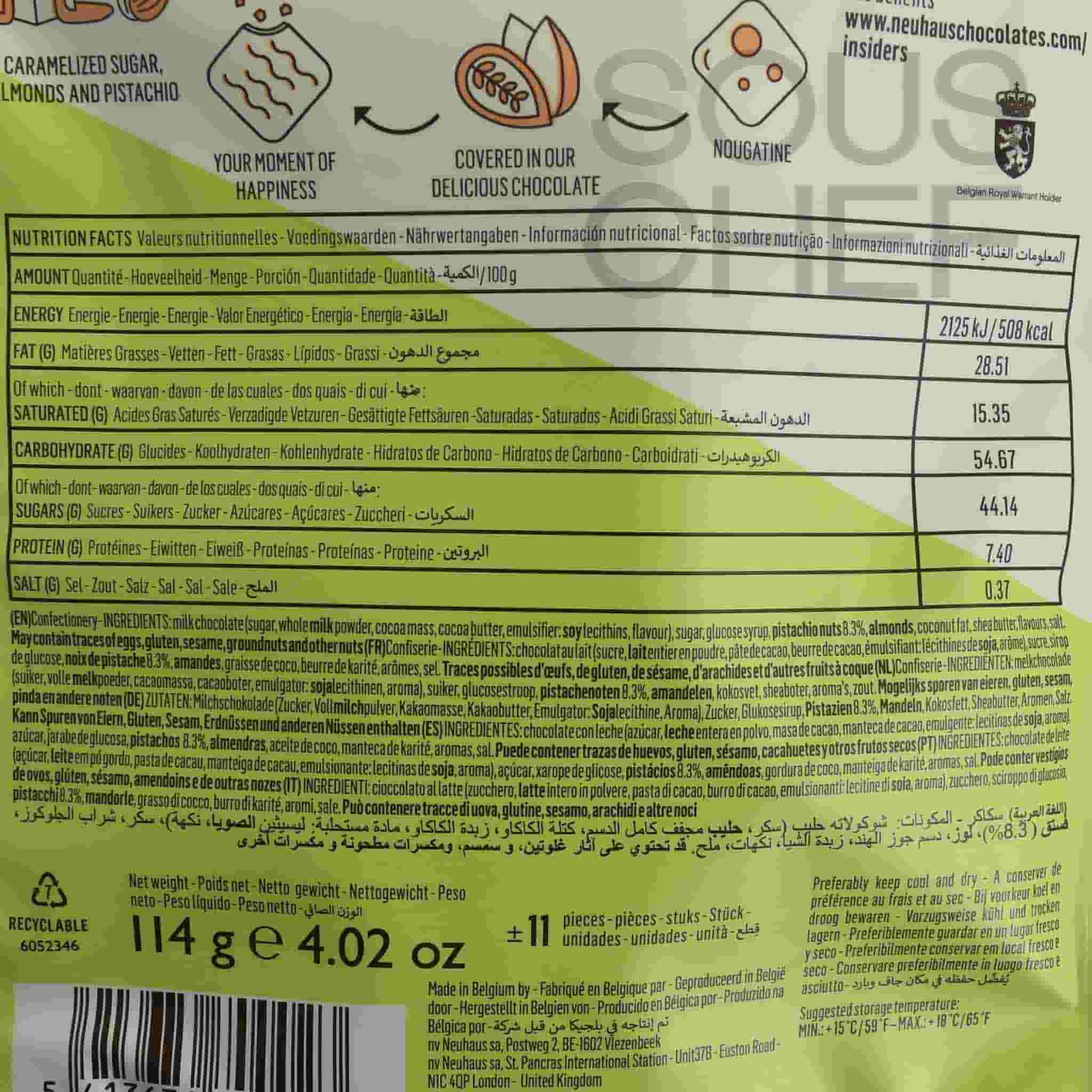 Neuhaus Chocolate Pistachio Thins, 114g - Image 2