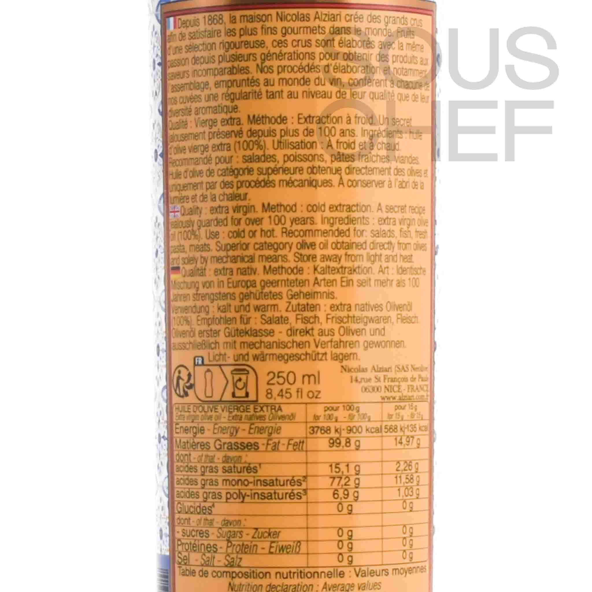 Nicolas Alziari Special Edition Fruity & Soft Cuvee Prestige Olive Oil, 250ml - Image 2