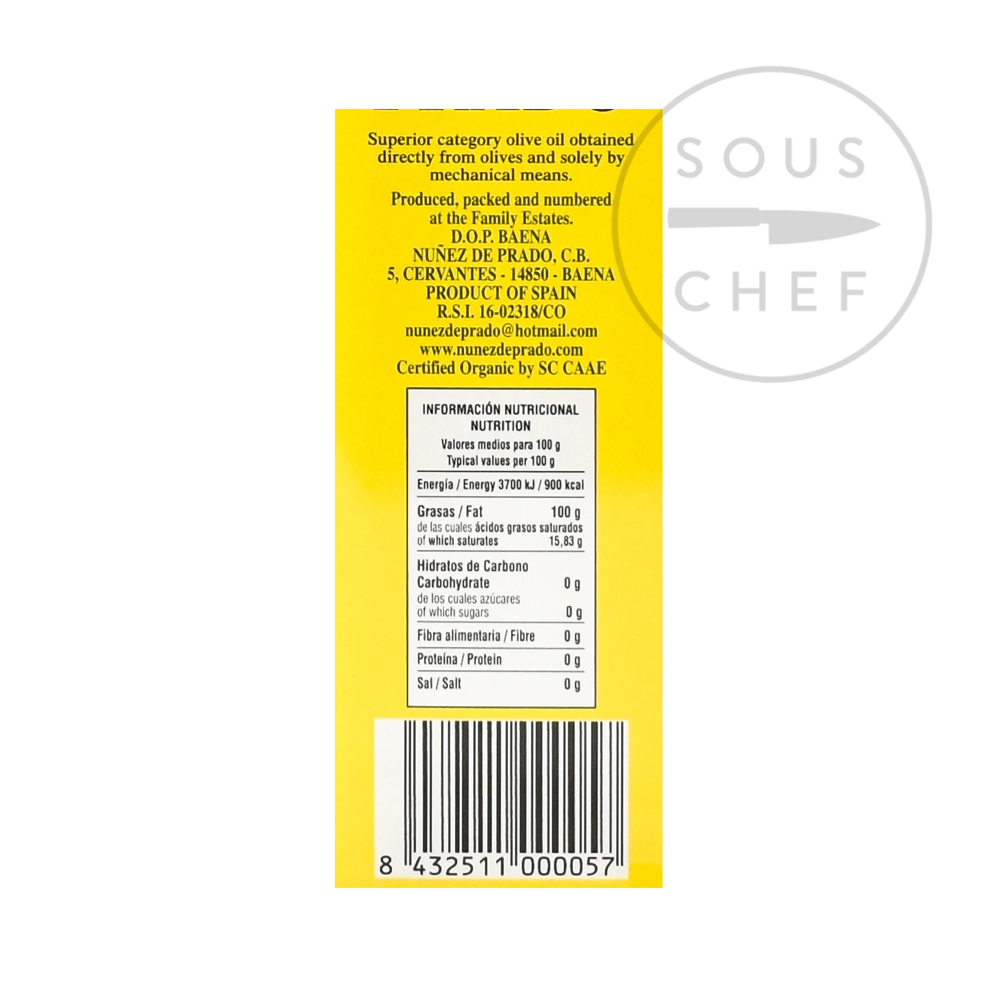 Nunez de Prado Organic Extra Virgin Olive Oil DOP, 1 litre - Image 3