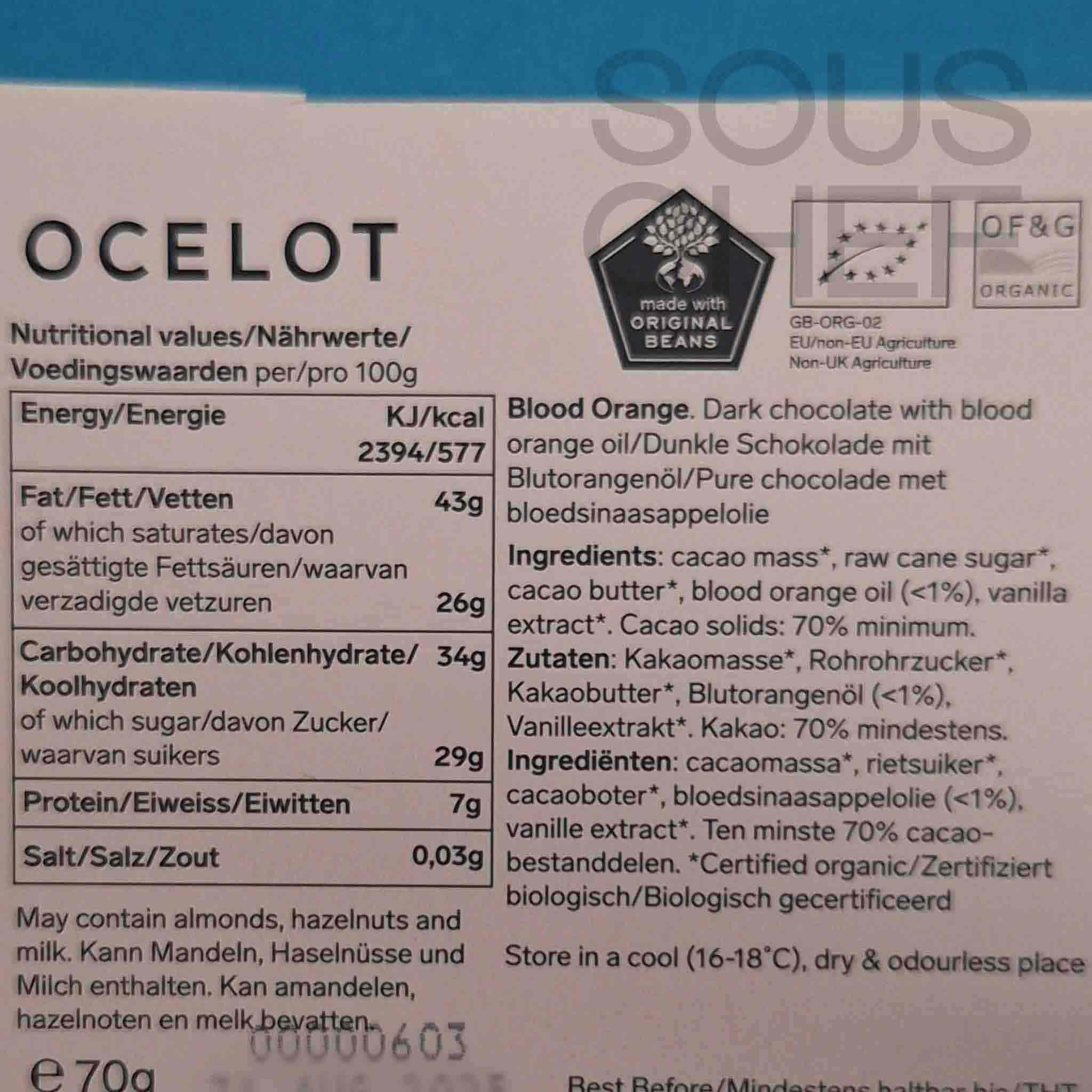 Ocelot Organic Dark Chocolate & Orange Chocolate Bar, 70g - Image 10