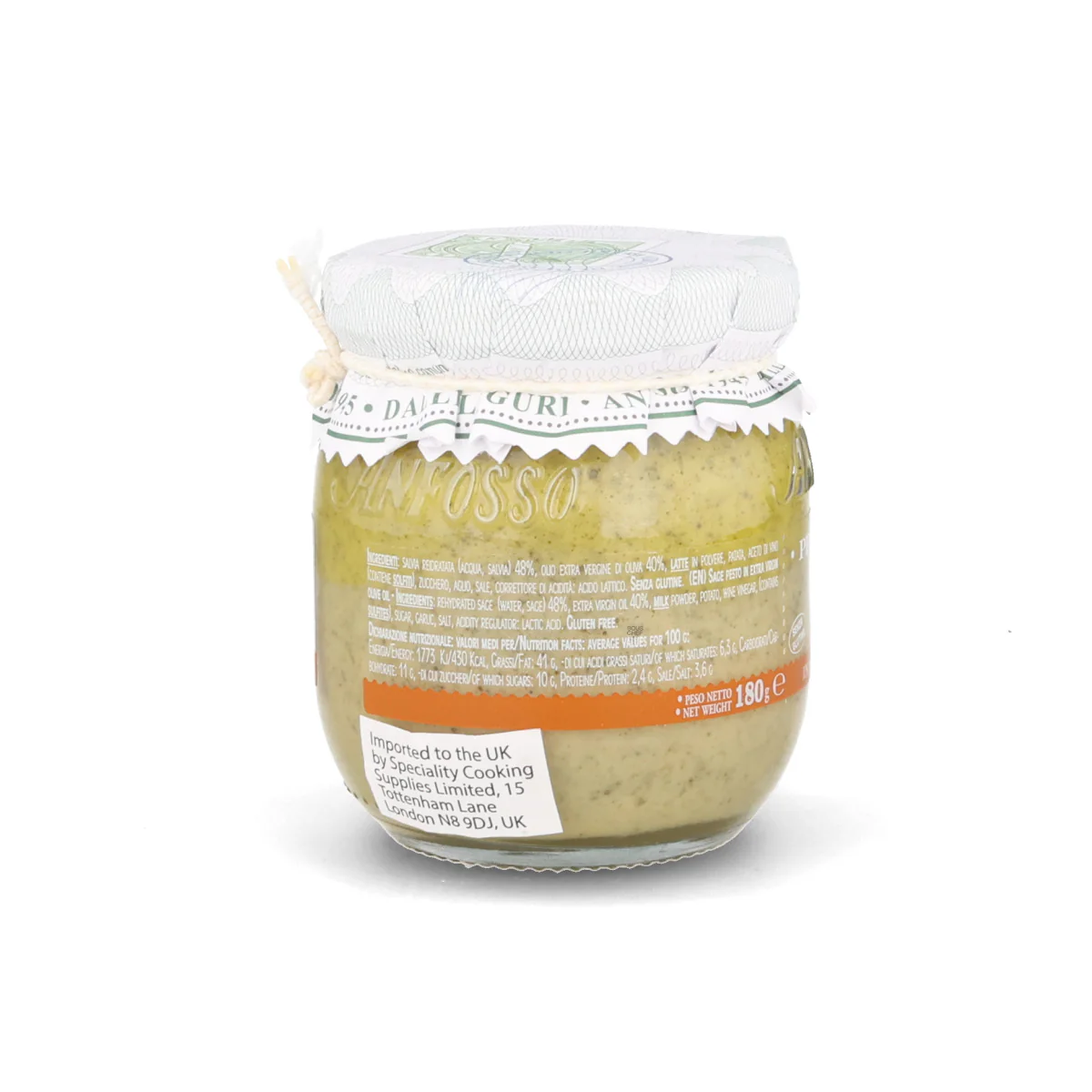 Olio Anfosso Sage Pesto in Extra Virgin Olive Oil, 180g - Image 2