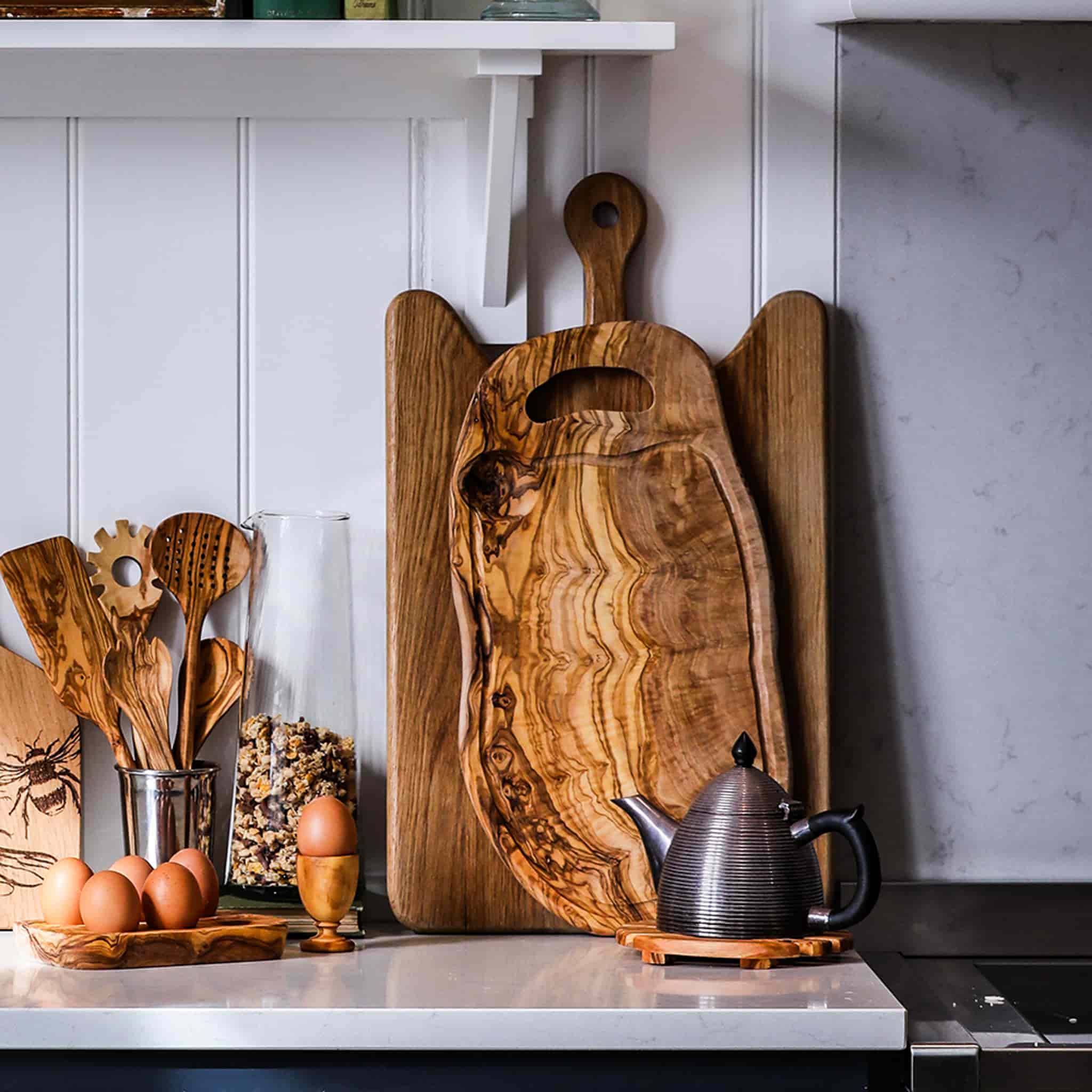 Olive Wood Short Spatula, 30cm - Image 2