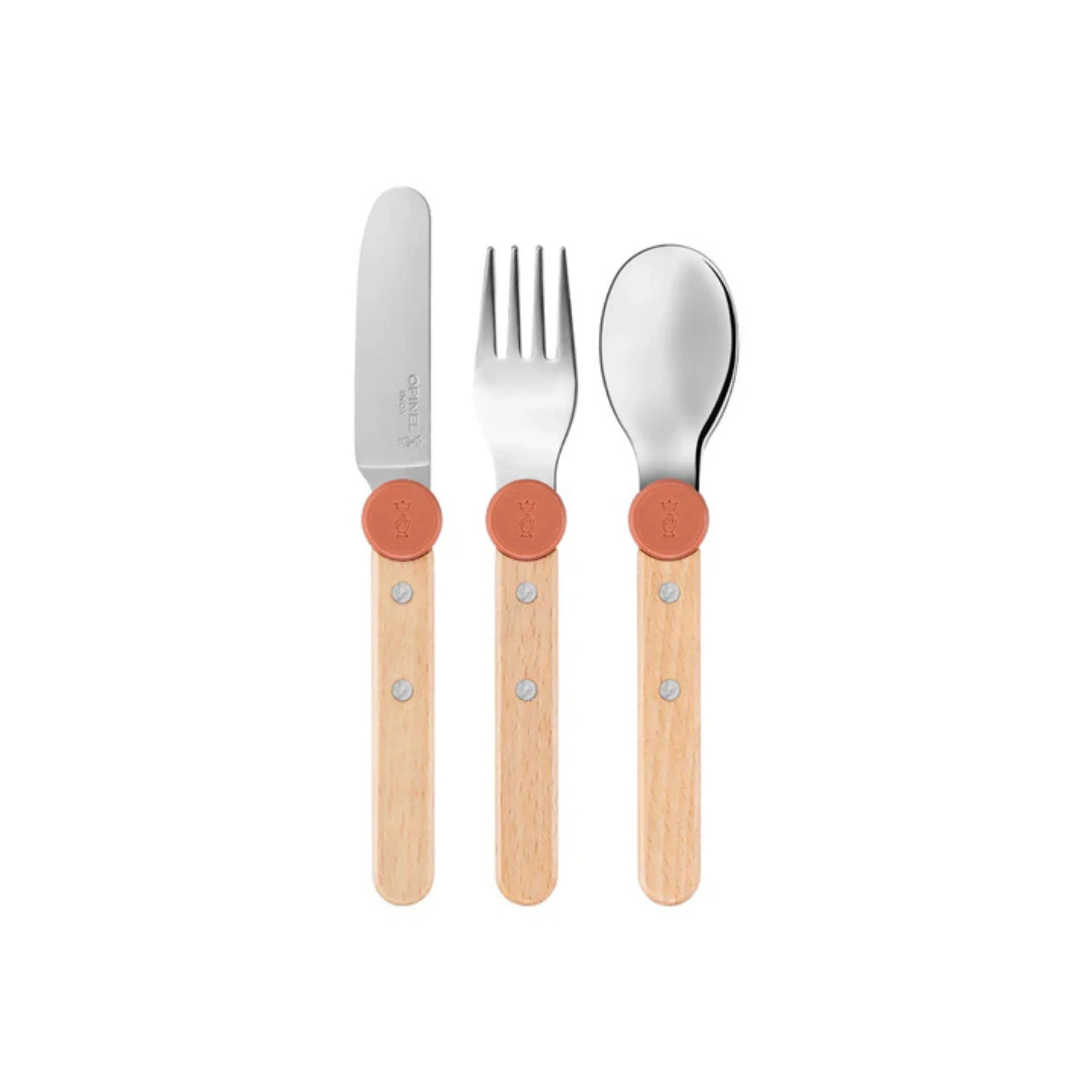 Opinel Le Petit Gourmet Green 3 Piece Children's Cutlery Set - Image 3