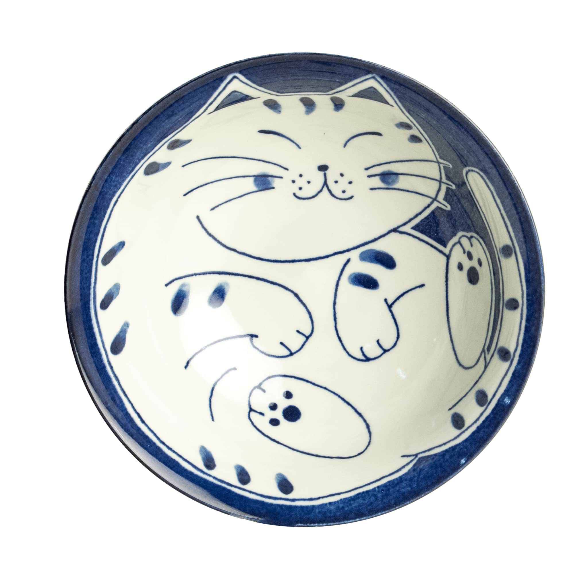 Orange Lucky Cat Japanese Ramen Bowl, 21cm - Image 2