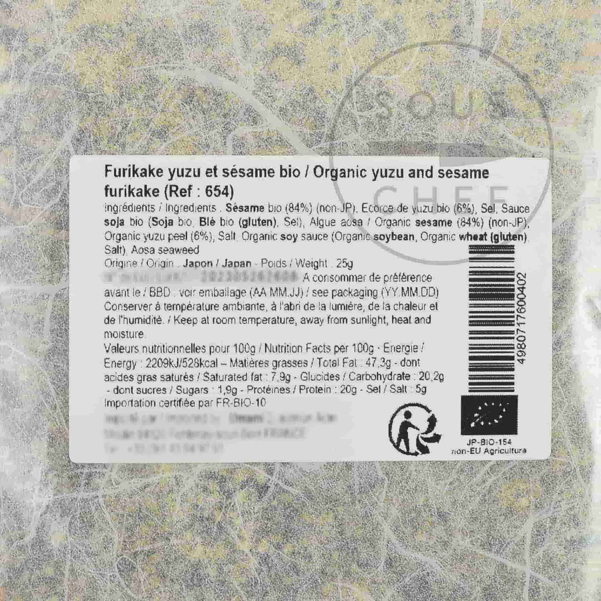 Organic Yuzu & Sesame Furikake, 25g - Image 2