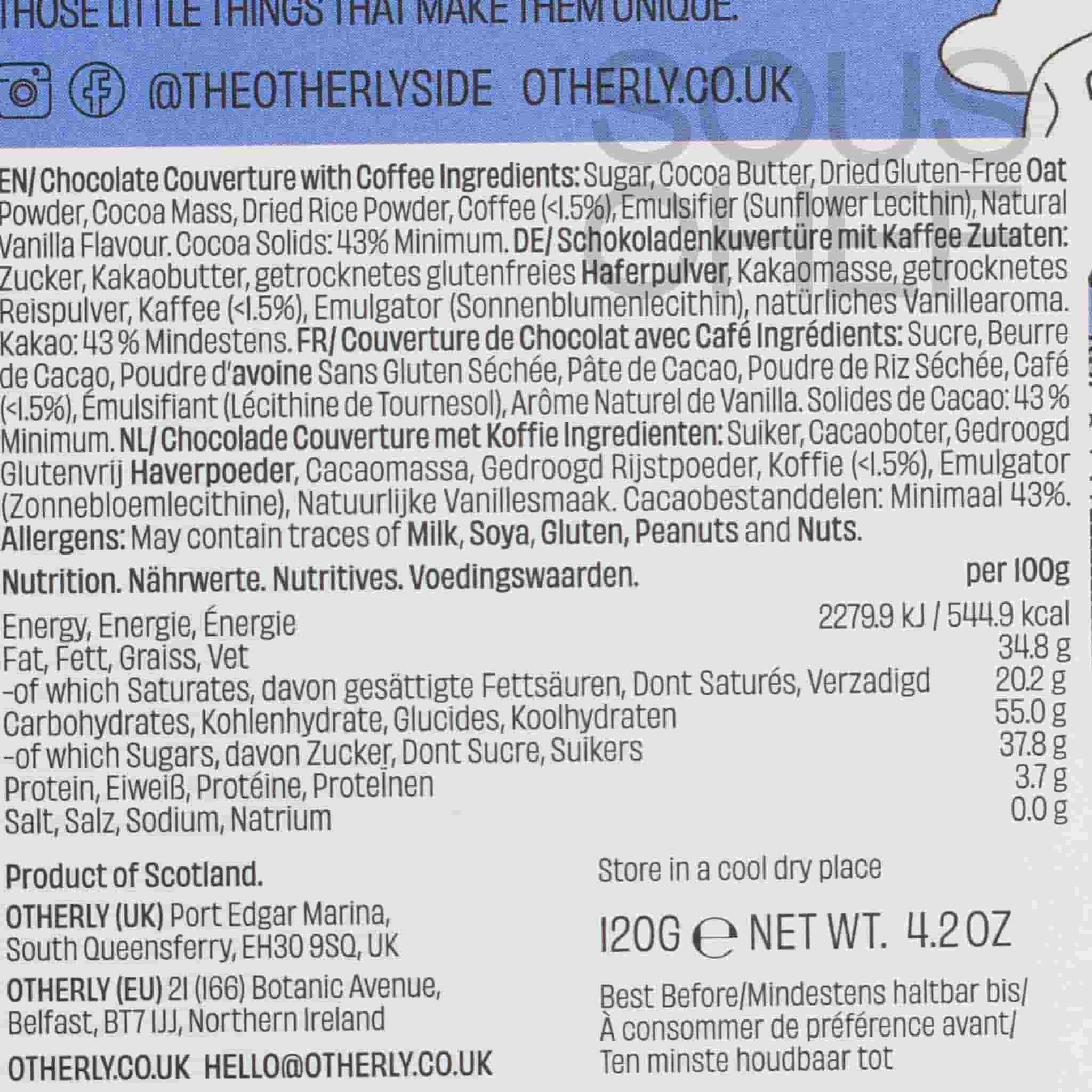 Otherly Cold Brew Coffee Oatm*lk Chocolate Bar, 120g - Image 2