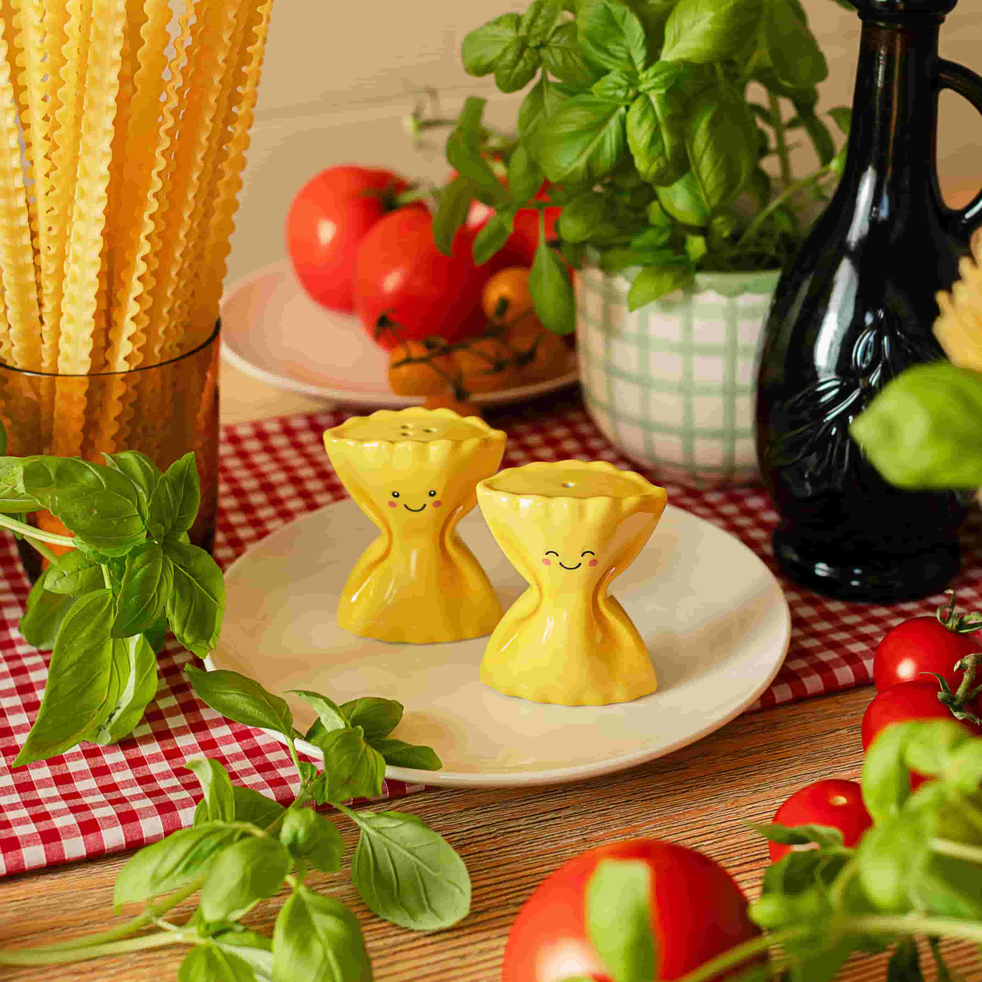 Pasta Farfalle Ceramic Salt & Pepper Shakers - Image 2