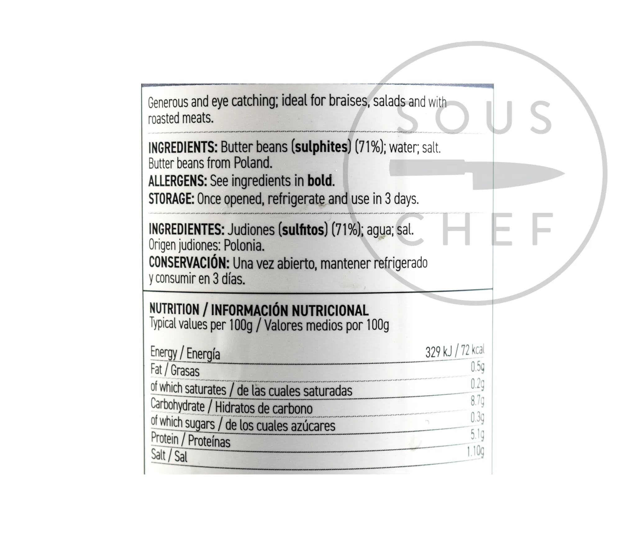 Perello Judion Butter Beans, 700g - Image 2