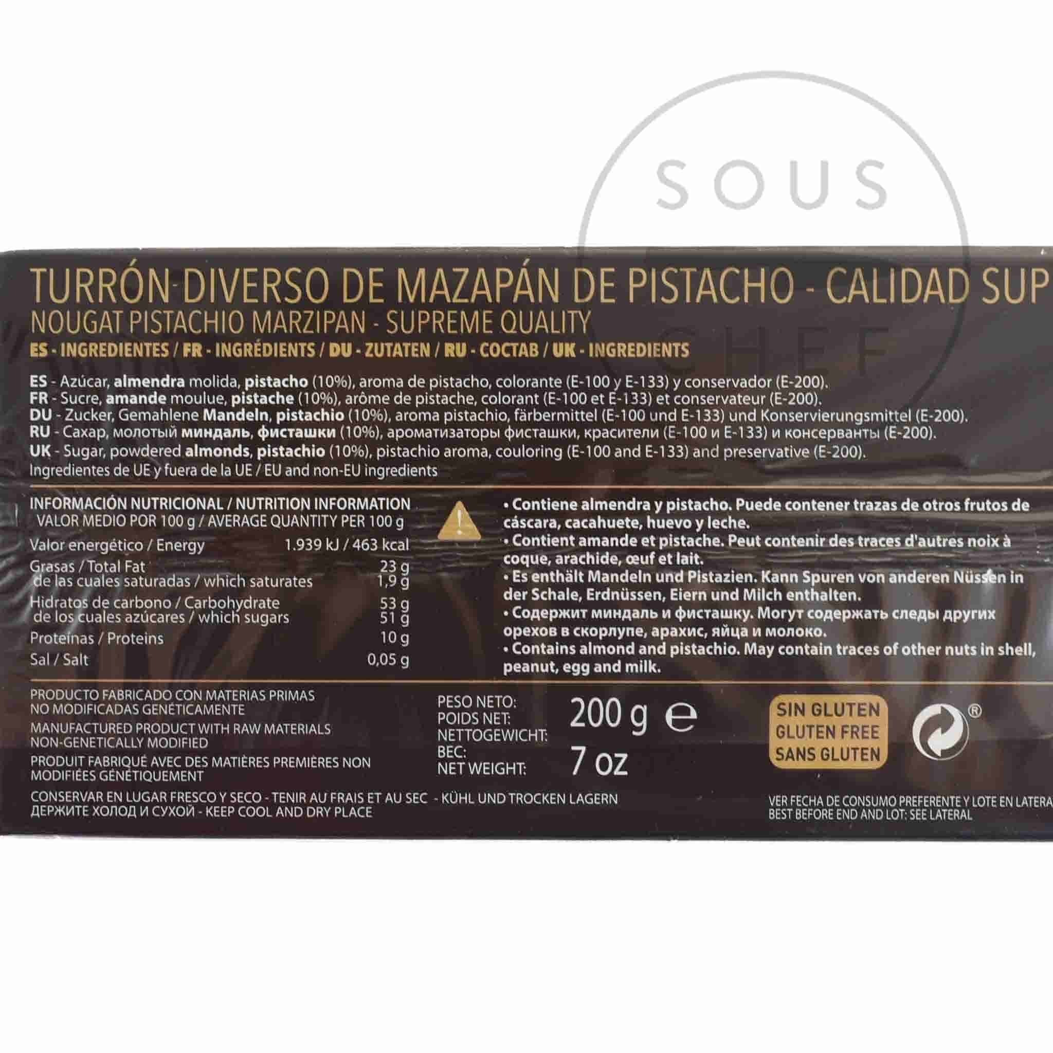 Pistachio & Marzipan Turron, 200g - Image 2