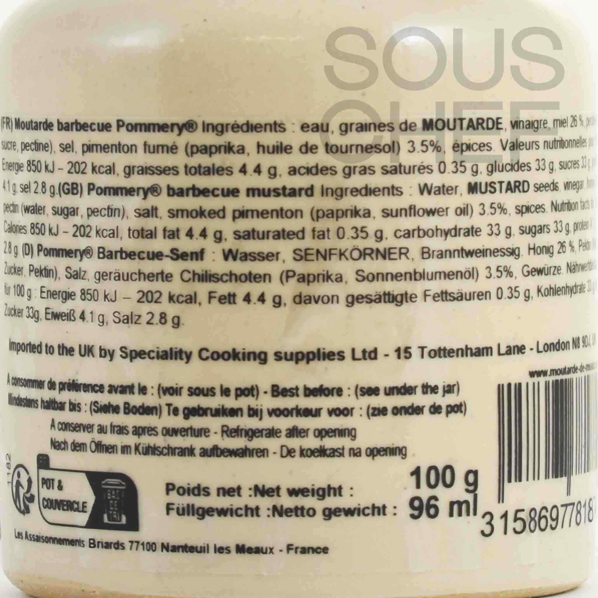 Pommery BBQ Mustard, 100g - Image 2