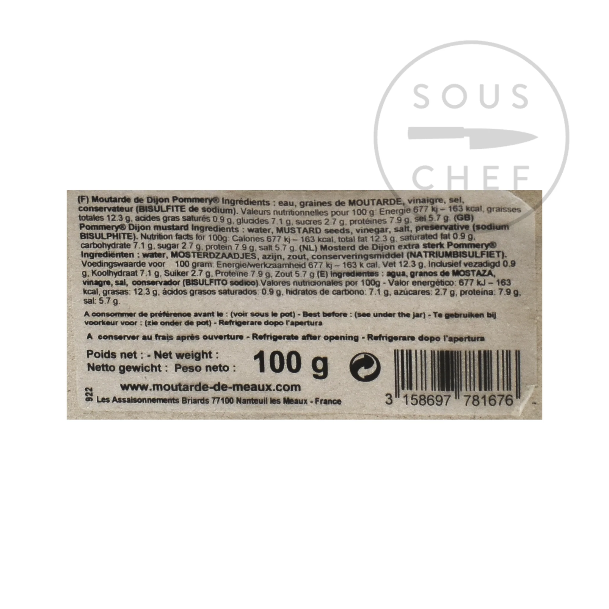 Pommery Dijon Mustard, 100g - Image 2