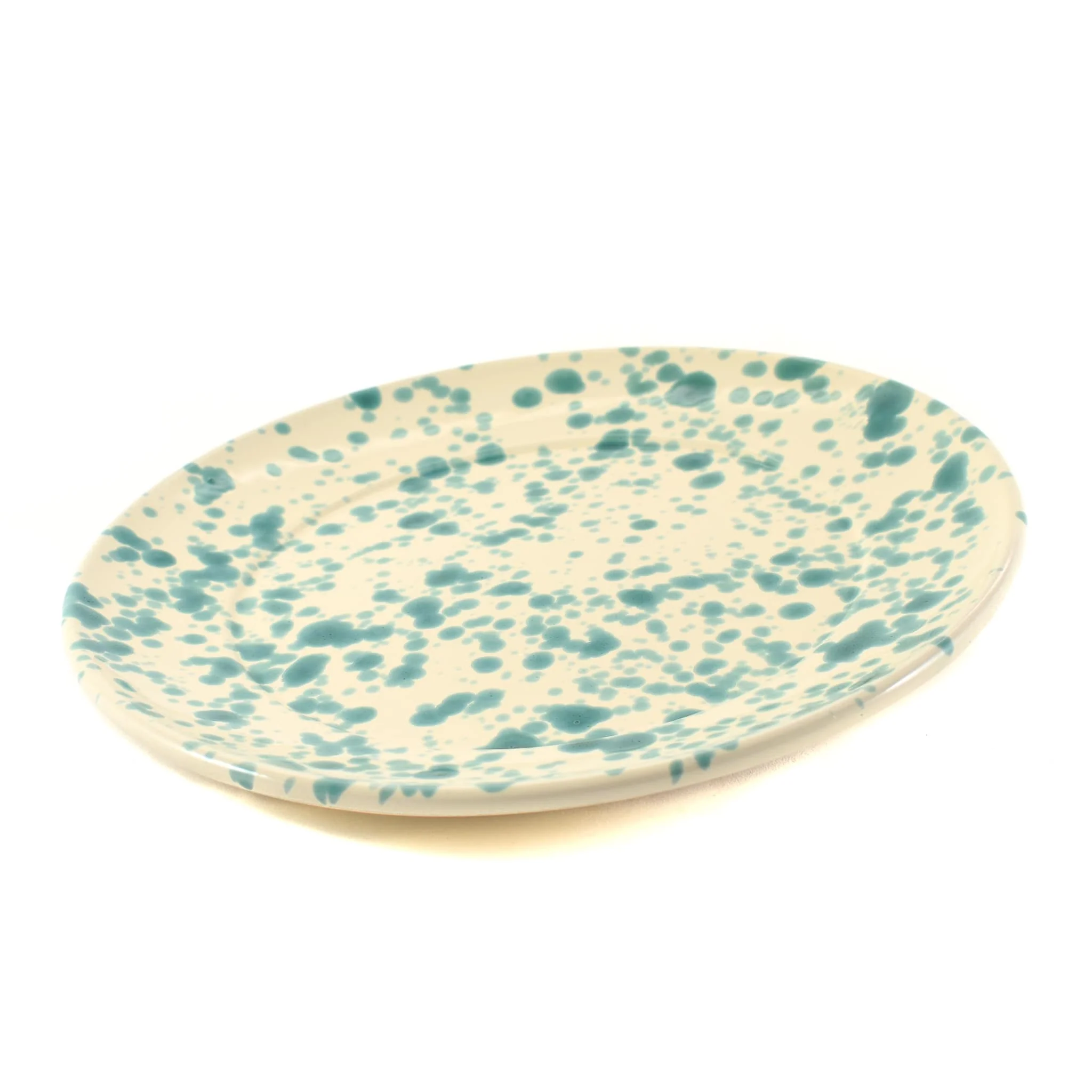 Puglia Aquamarine Splatter Dinner Plate, 27cm - Image 3