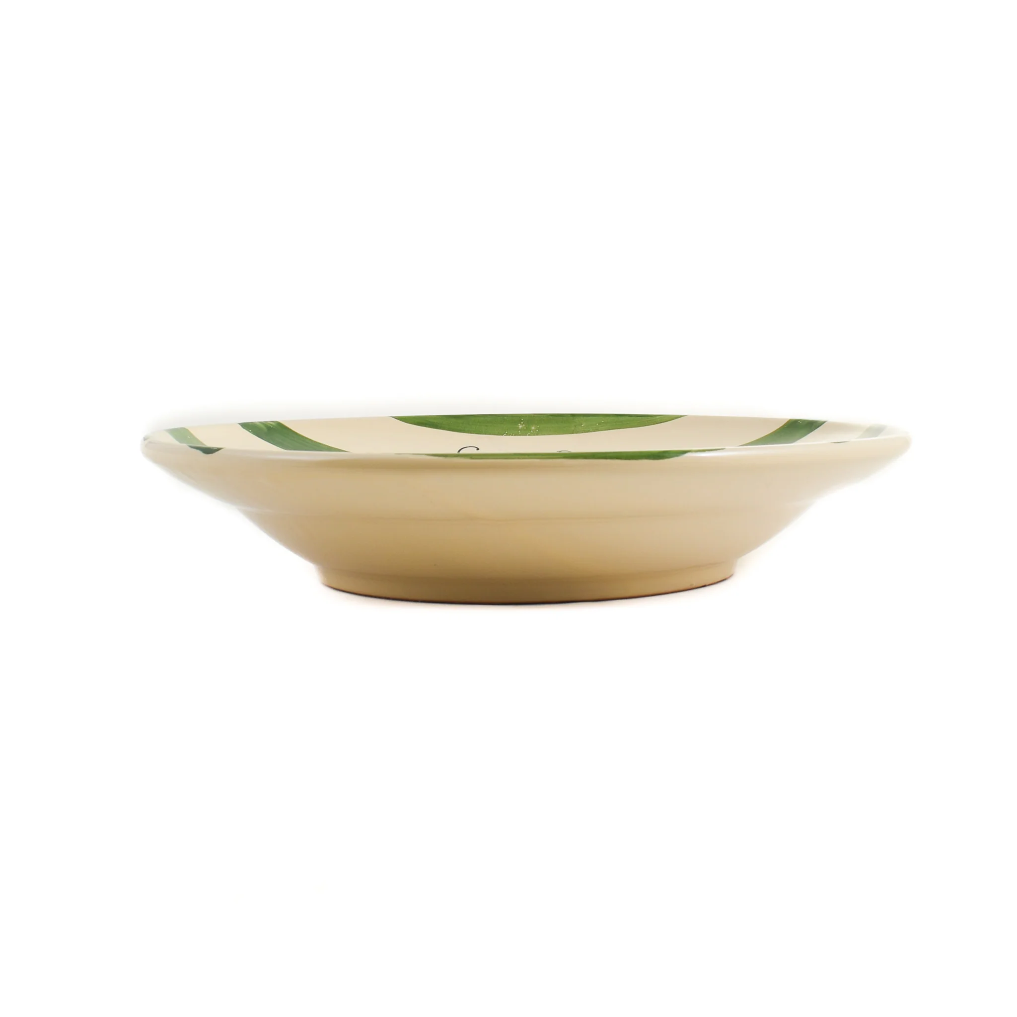 Puglia "Cacio E Pepe" Green Stripe Pasta Bowl, 29cm - Image 2