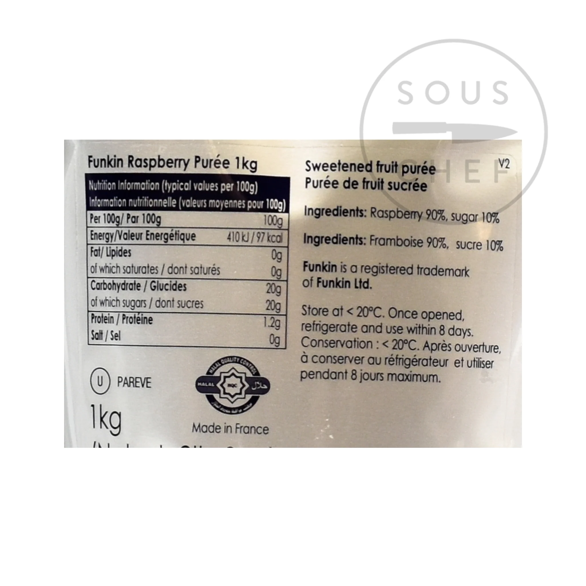 Funkin Raspberry Puree, 1kg - Image 2