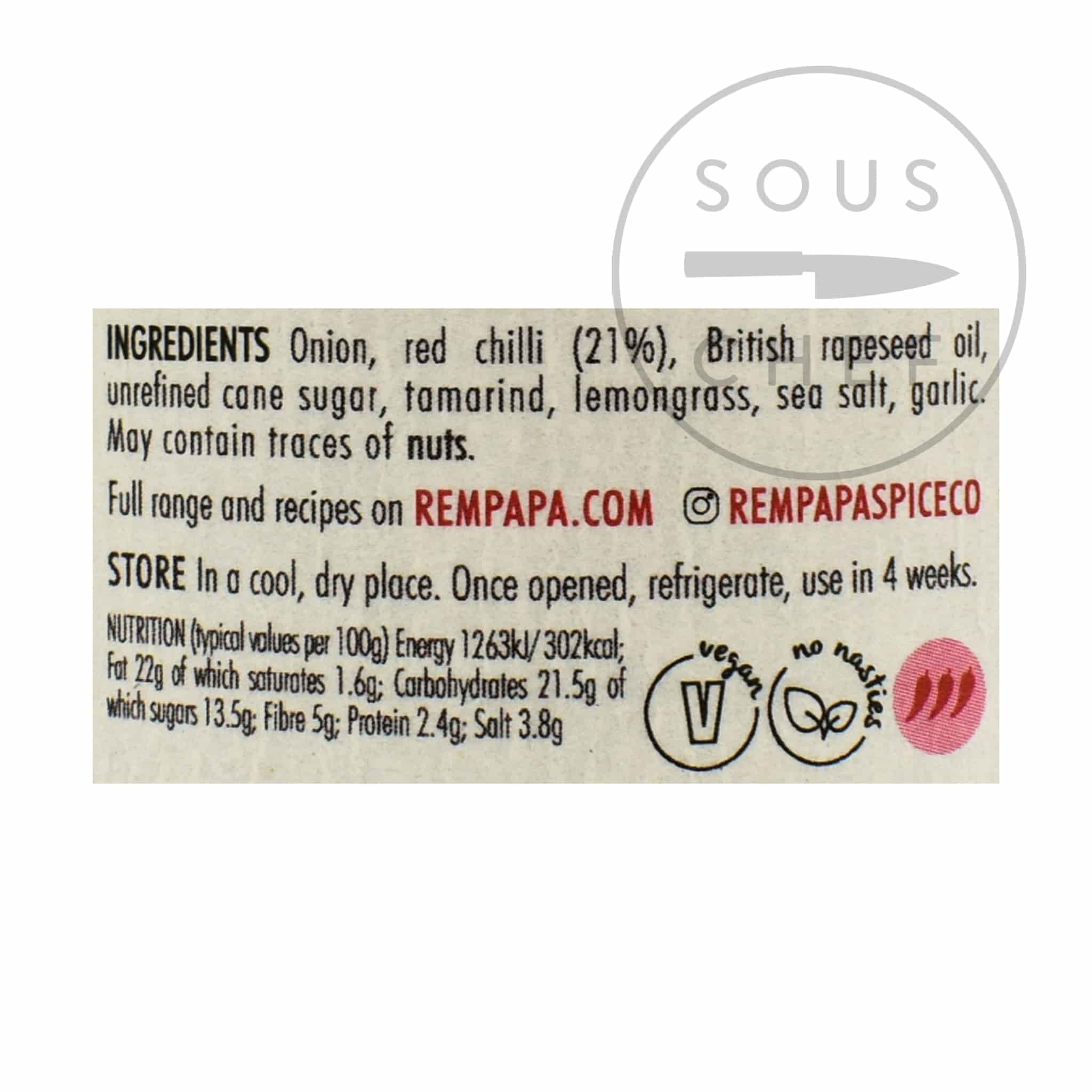 Rempapa Red Hot Sambal Tumis, 180g - Image 3