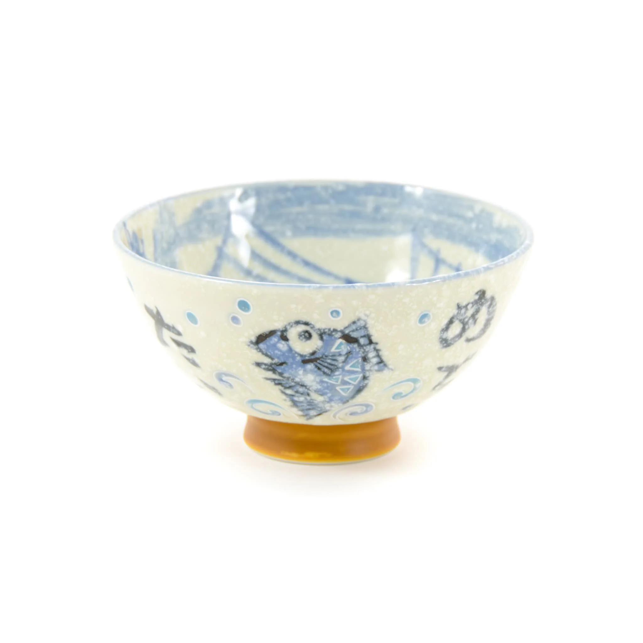 Rice Bowl With Blue Fish, 12cm - Image 3