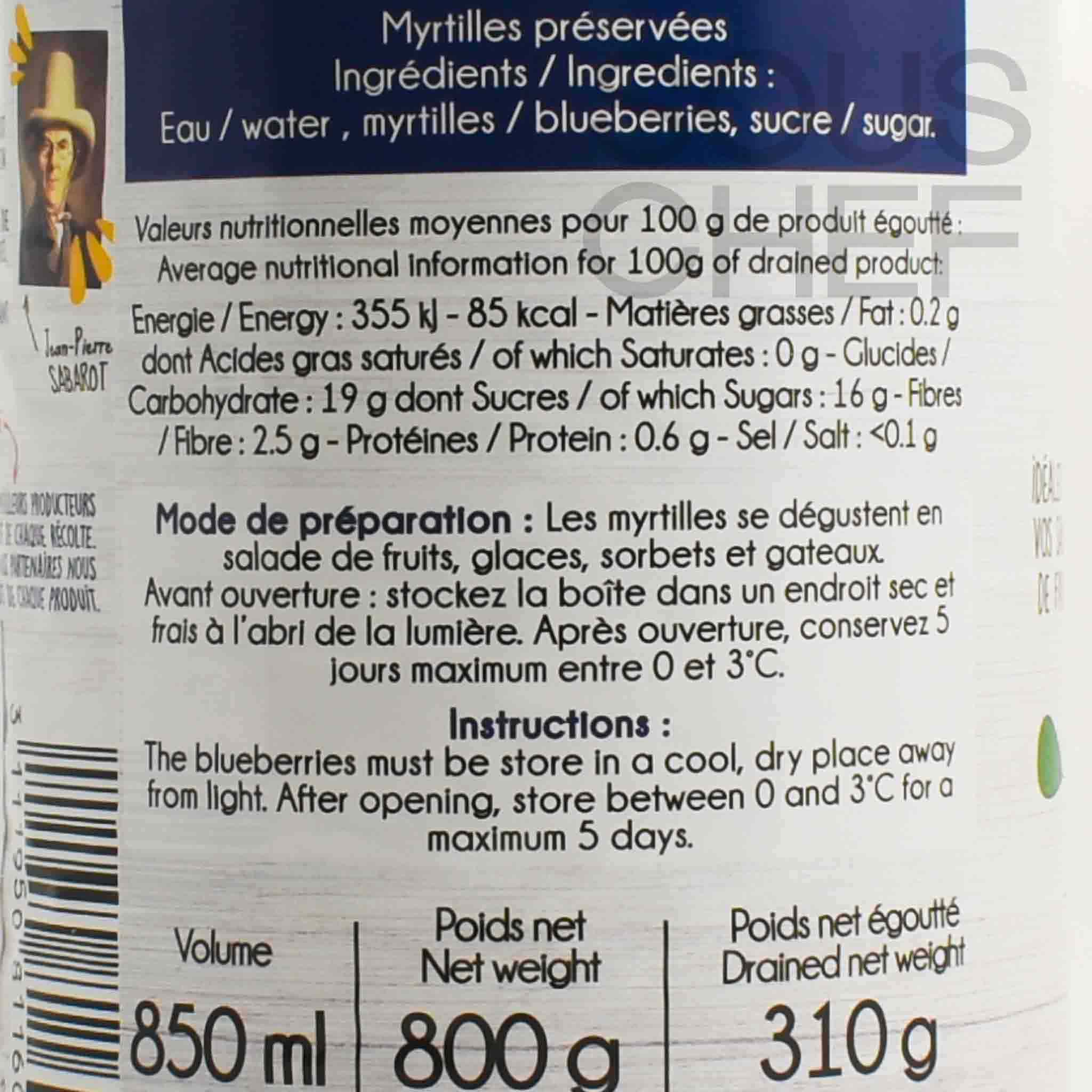 Sabarot Myrtilles (Blueberries), 310g - Image 2