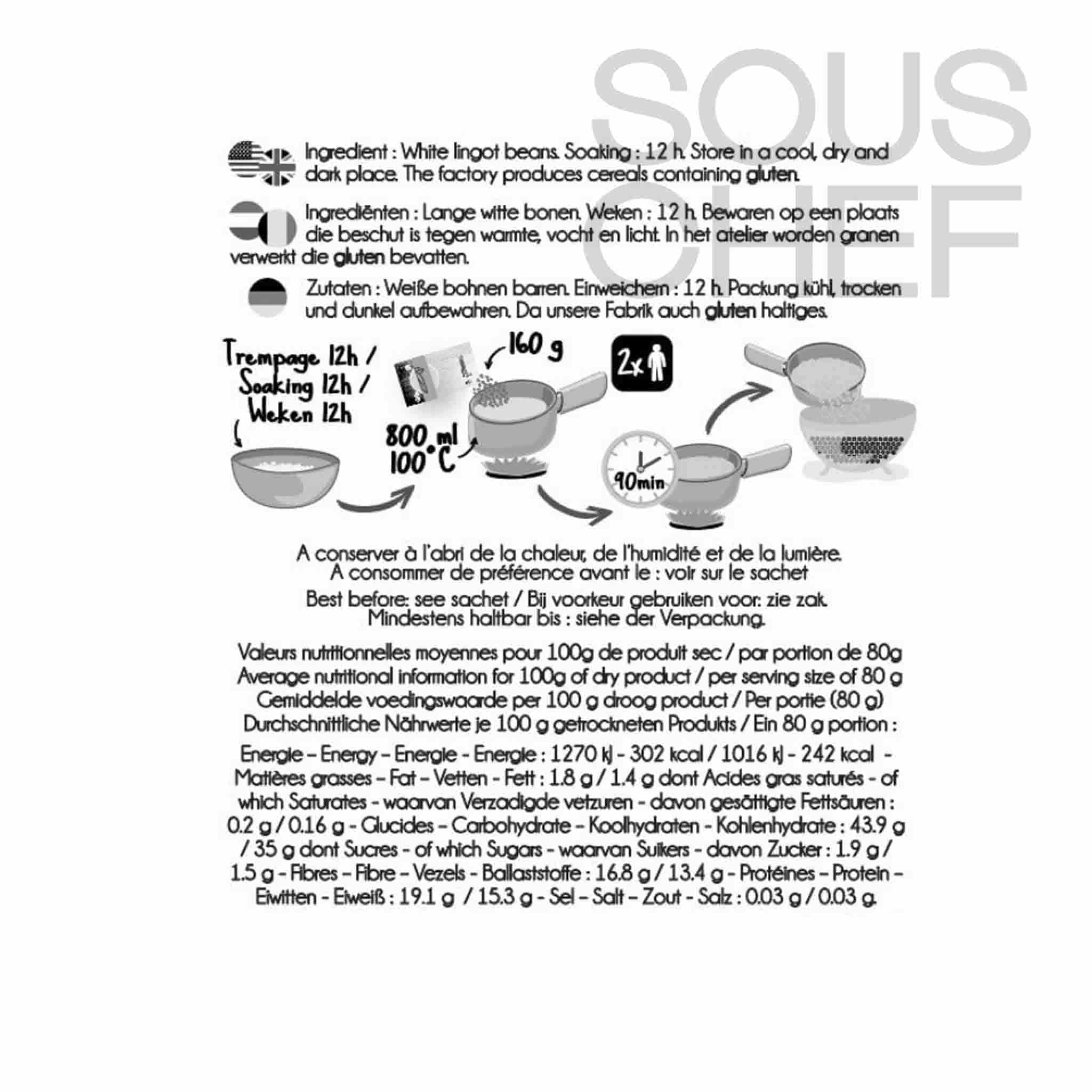 Sabarot White Kidney Lingots Beans, 1kg - Image 2