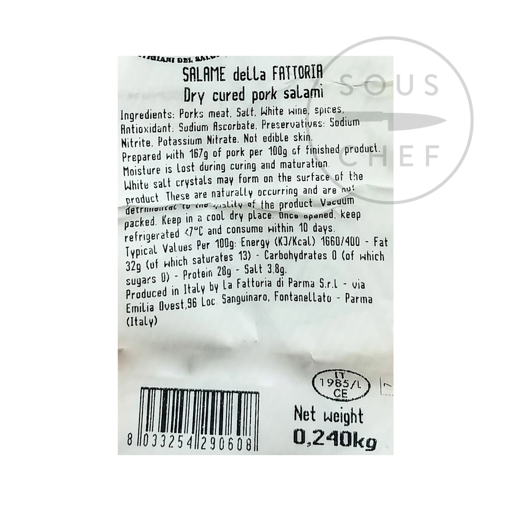 Short Dated Salami La Fattoria di Parma, 240g - Image 3