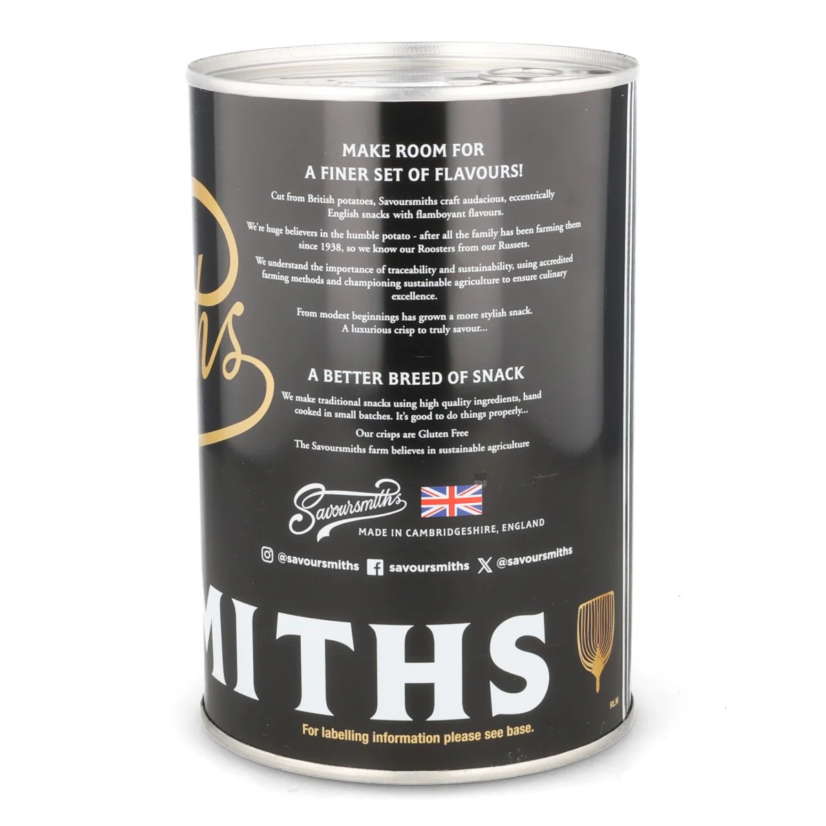 Savoursmiths Desert Salt & Black Pepper Crisps in Tin, 100g - Image 3