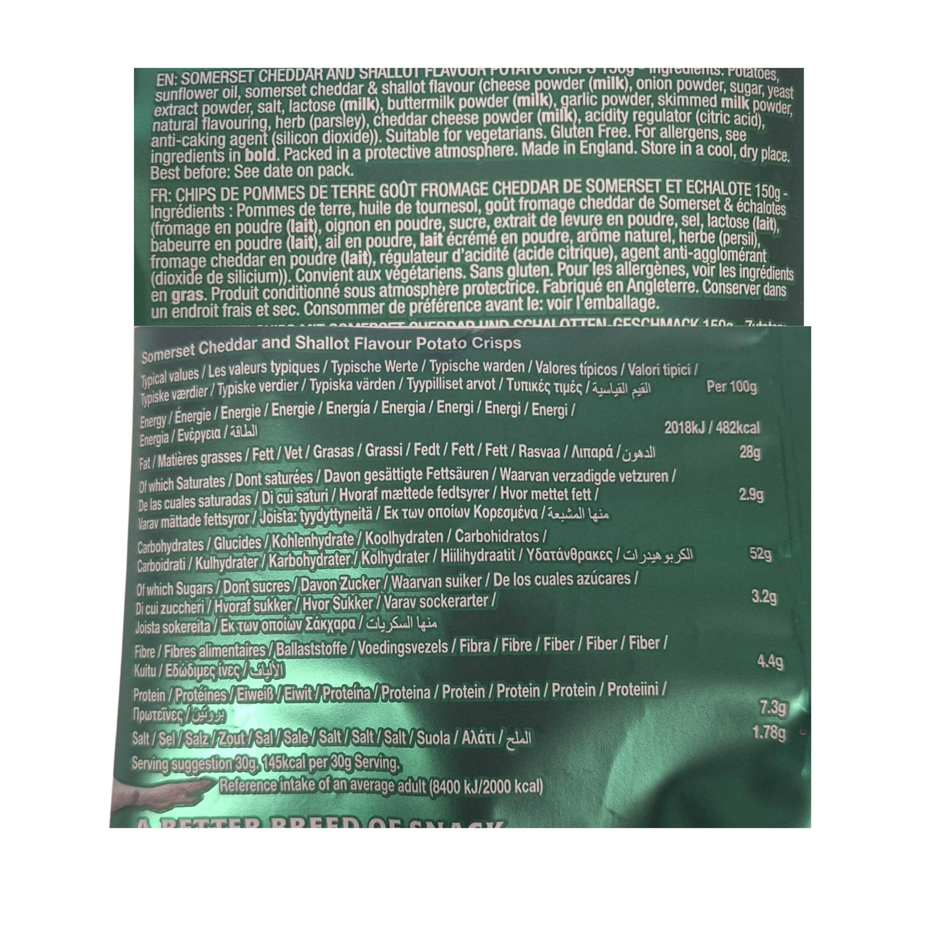 Savoursmiths Somerset Cheddar & Shallot Crisps, 150g - Image 2