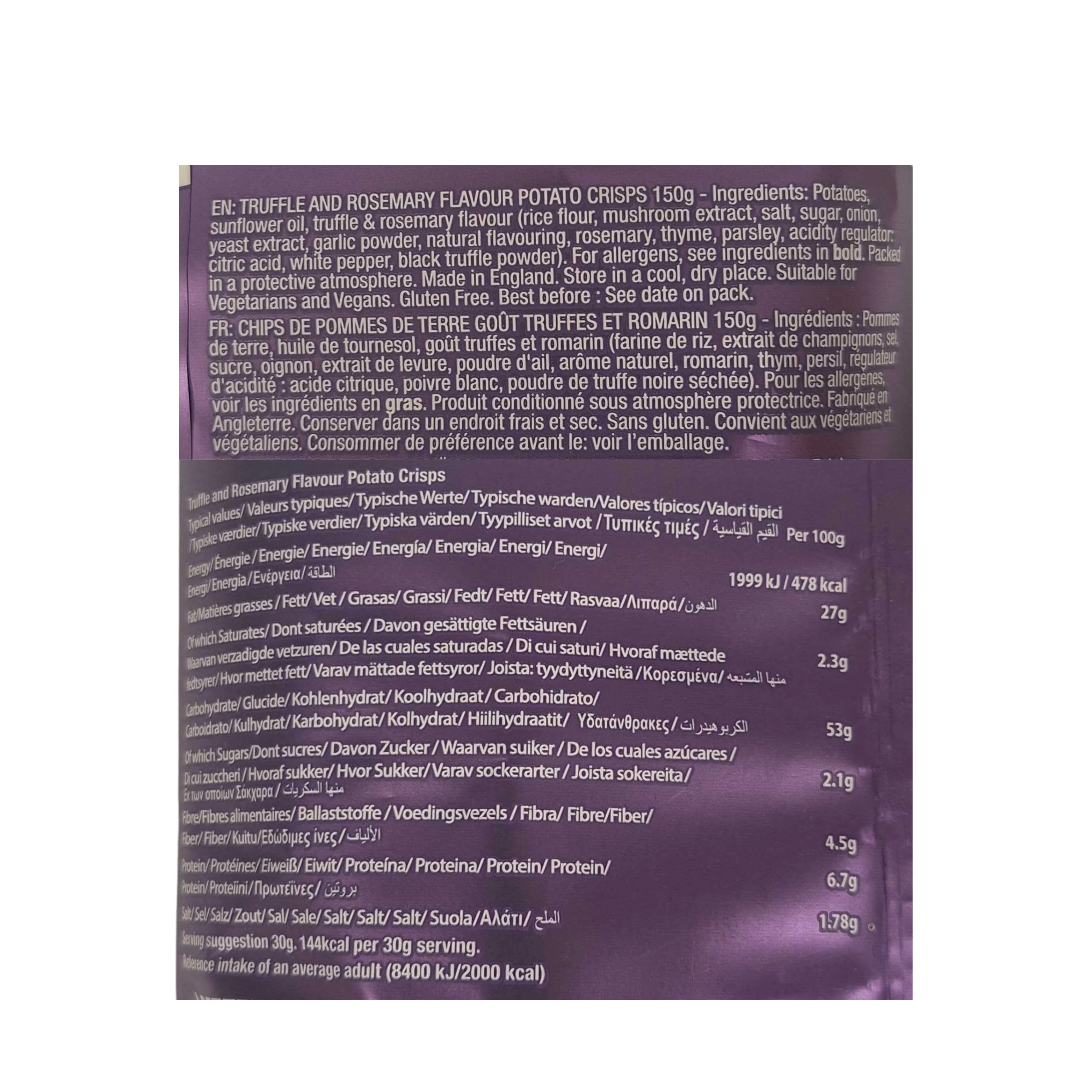 Savoursmiths Truffle & Rosemary Crisps, 150g - Image 2