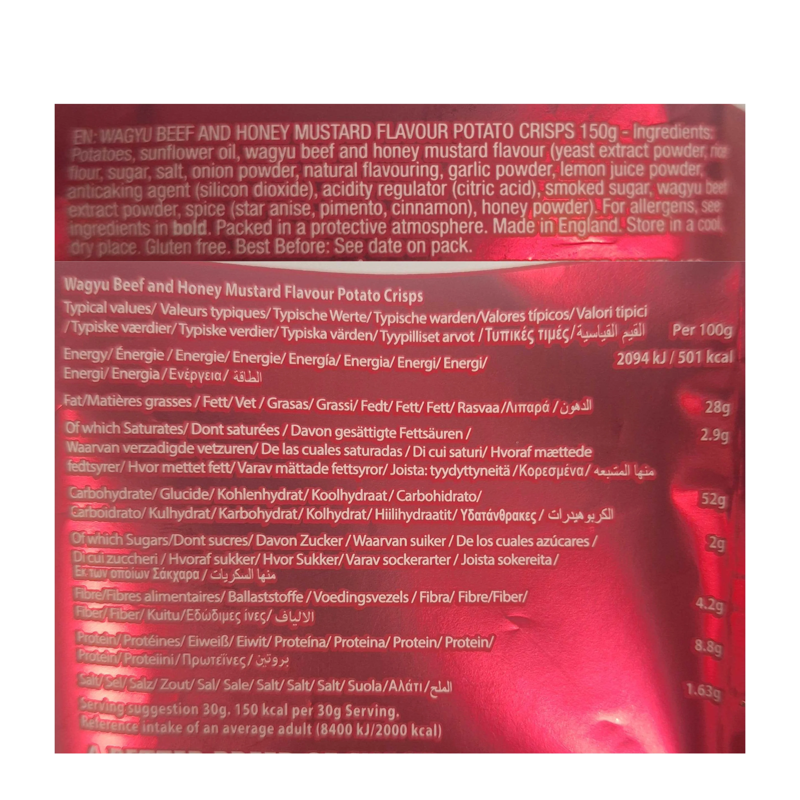 Savoursmiths Wagyu Beef with Honey & Mustard Crisps, 150g - Image 2