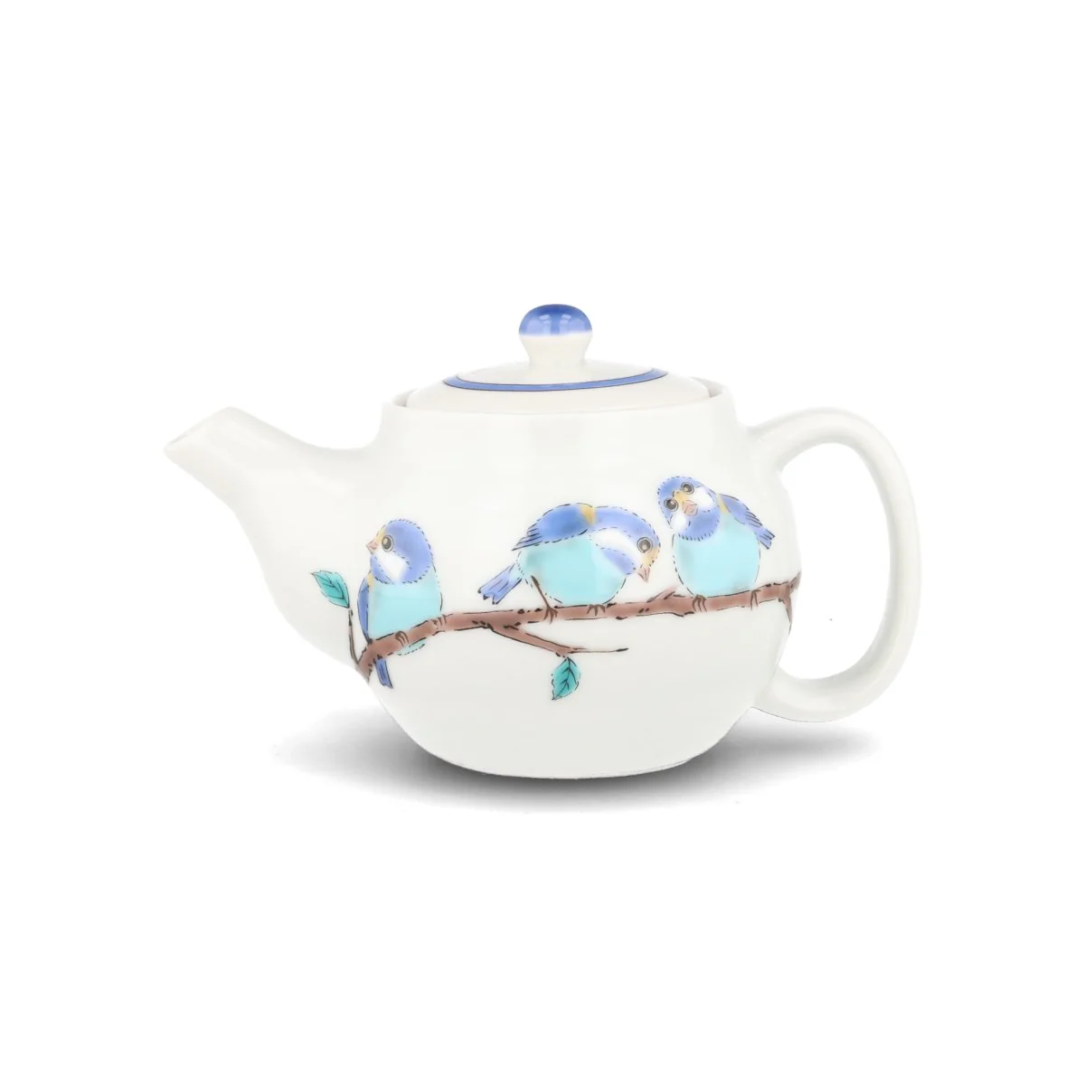 Seikou Porcelain Birds on Branch Japanese Teapot
