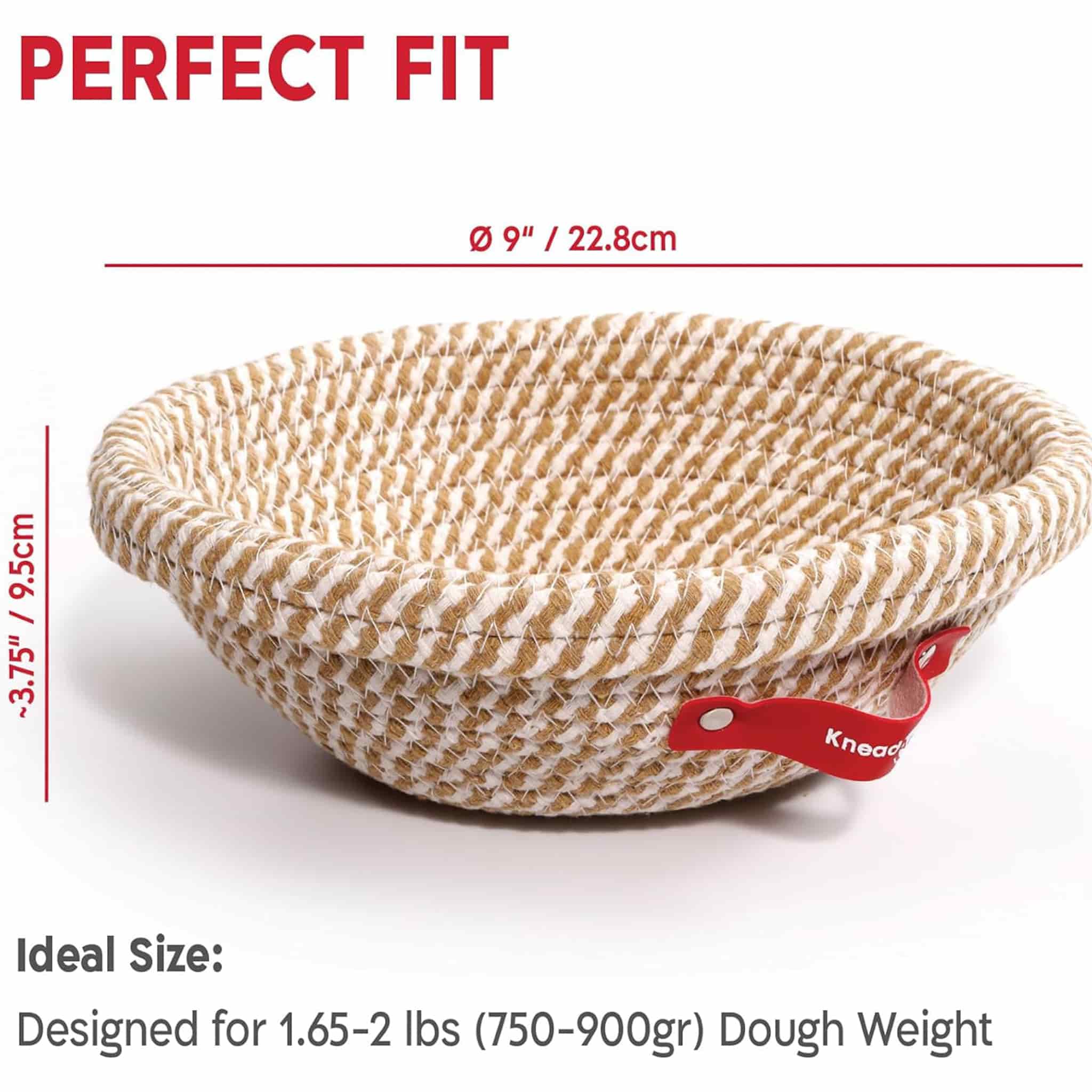 Set of 2 KneadAce Round Cotton Rope Bannetons with Liner & Cover - Image 4