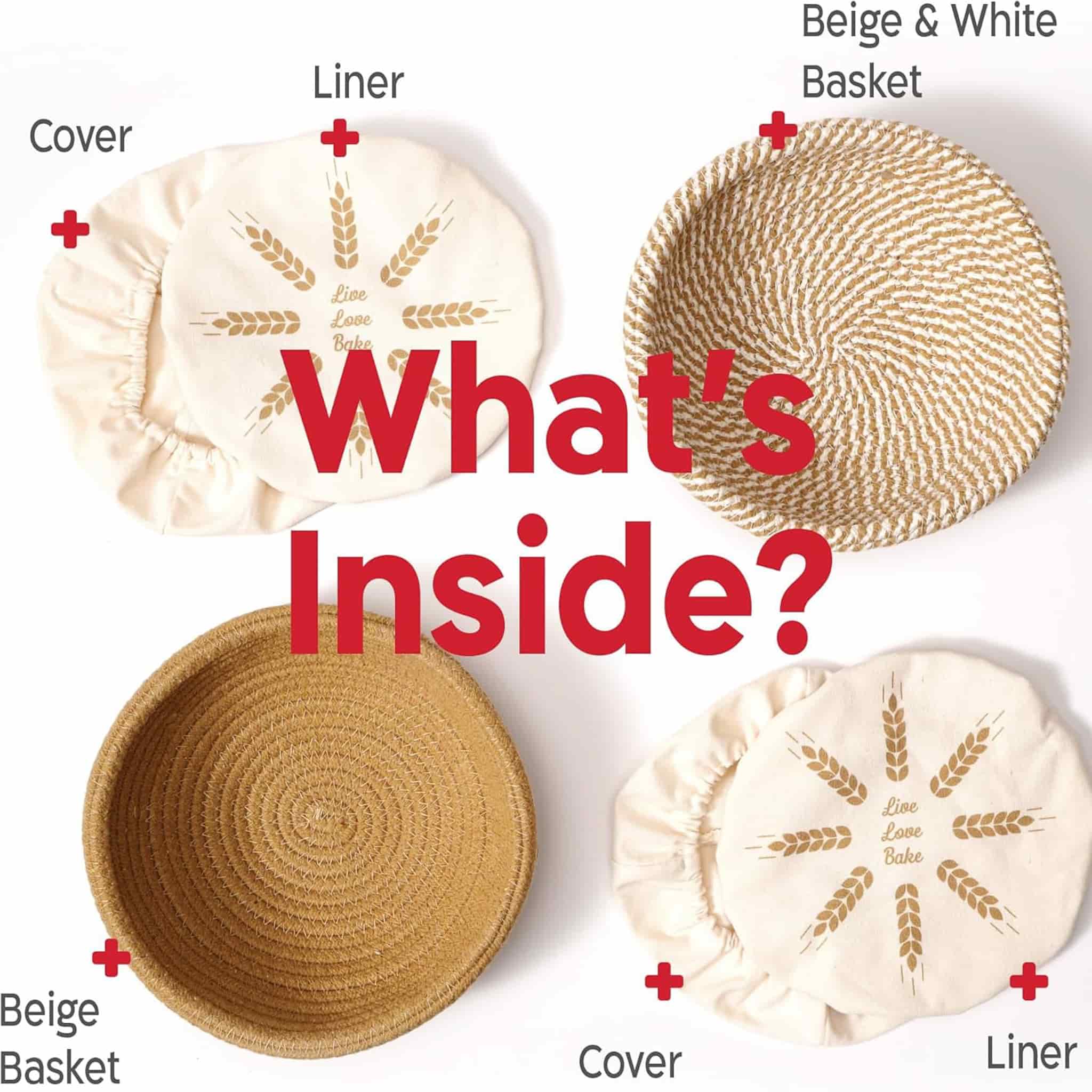 Set of 2 KneadAce Round Cotton Rope Bannetons with Liner & Cover - Image 5