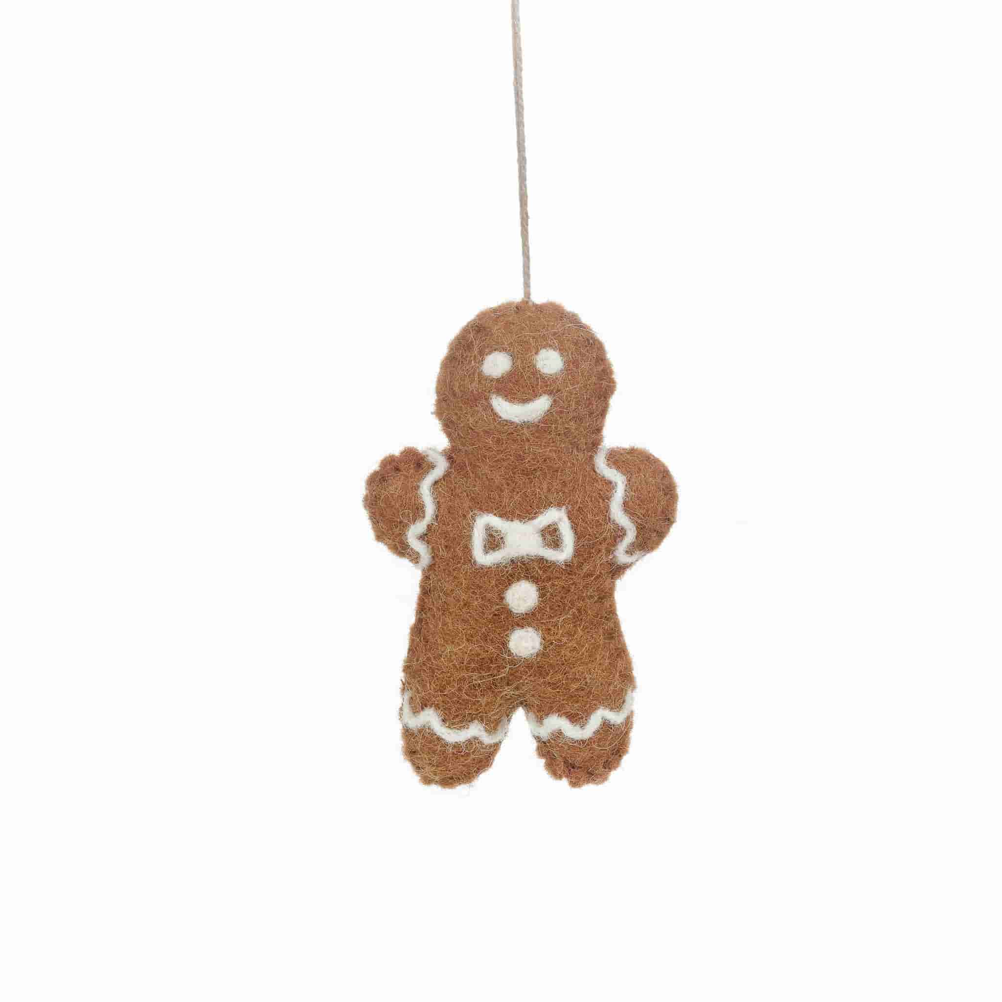 Set of 3 Gingerbread Friends Felt Tree Decoration - Image 3
