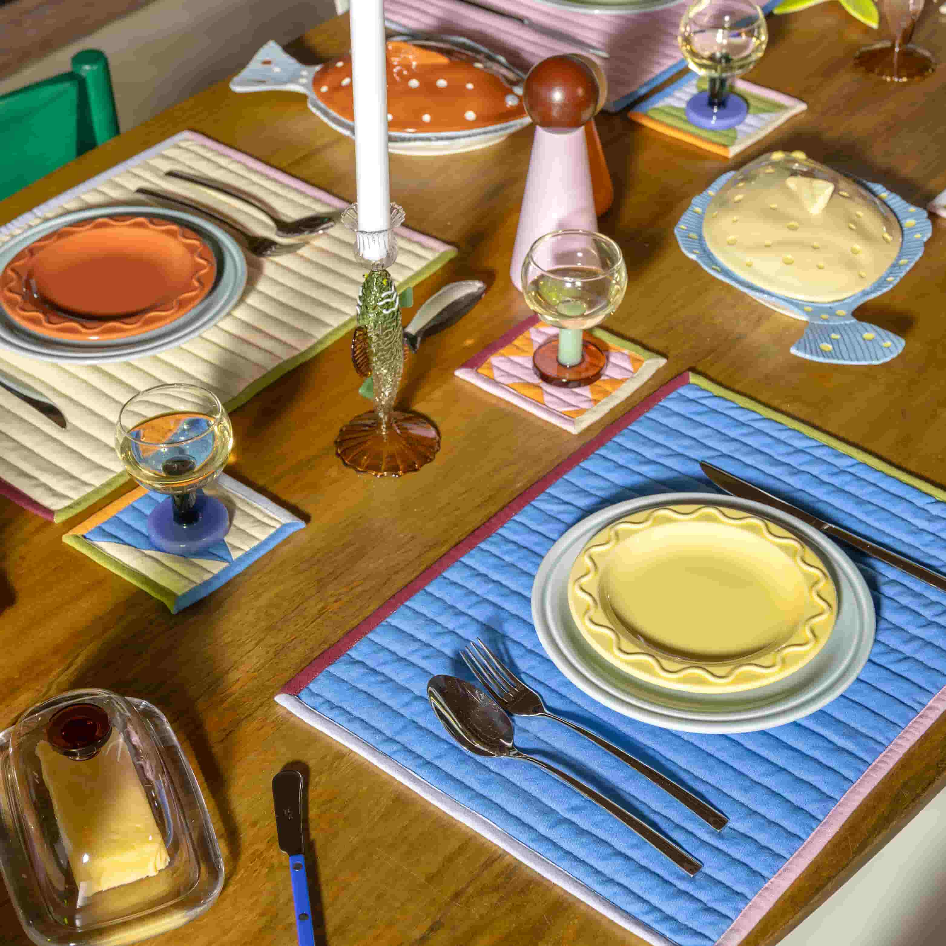 Set of 4 Colourblock Placemats, 45cm - Image 2