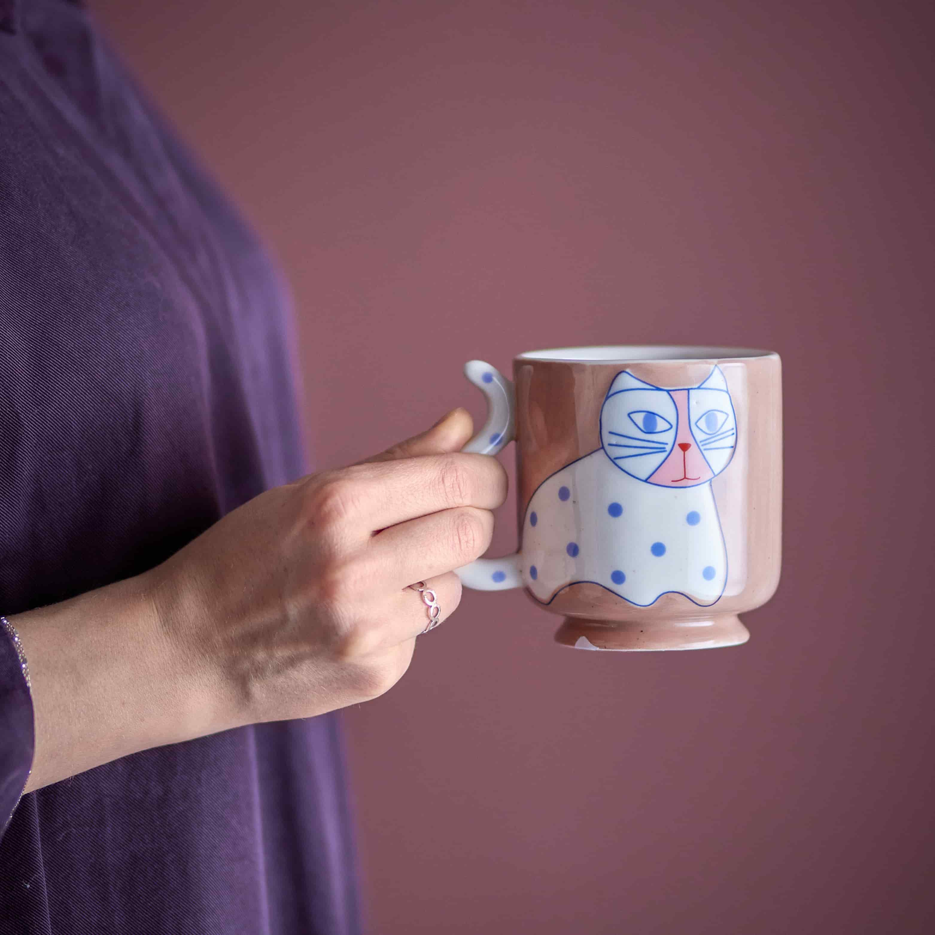 Set of 4 Missy Cat Mugs, 325ml - Image 2