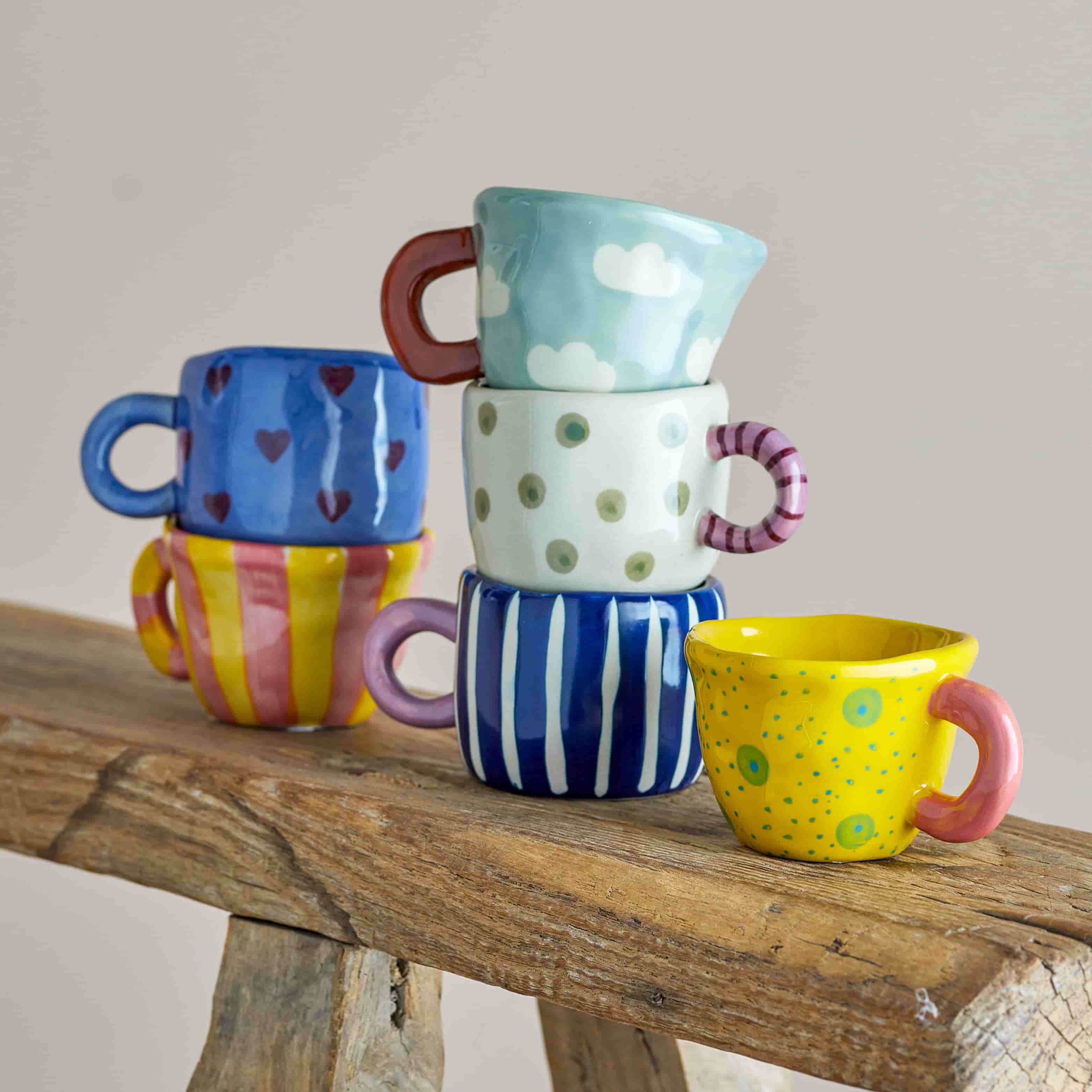 Set of 6 Assorted Nini Mugs, 110ml - Image 2