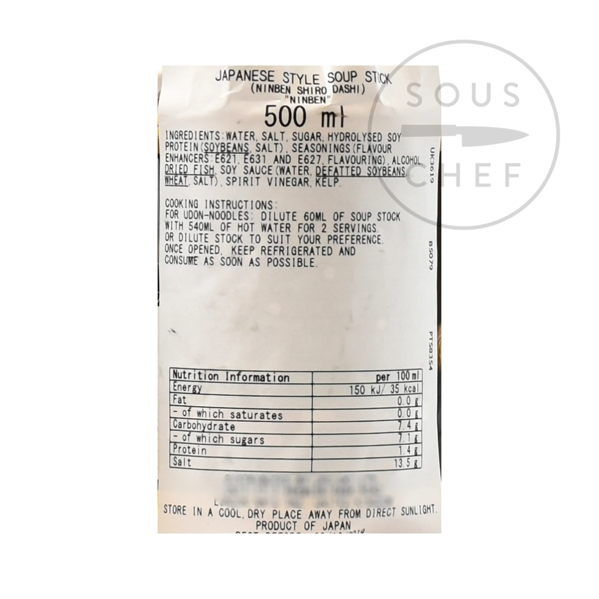Ninben Shiro Dashi - Bonito Soup Stock, 500ml - Image 2
