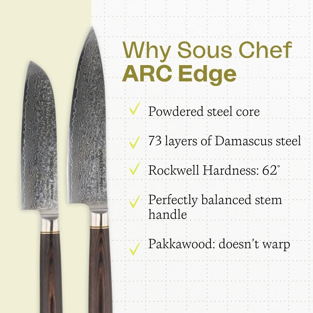 Sous Chef ARC Edge Damascus Steel Knife Duo - Image 3